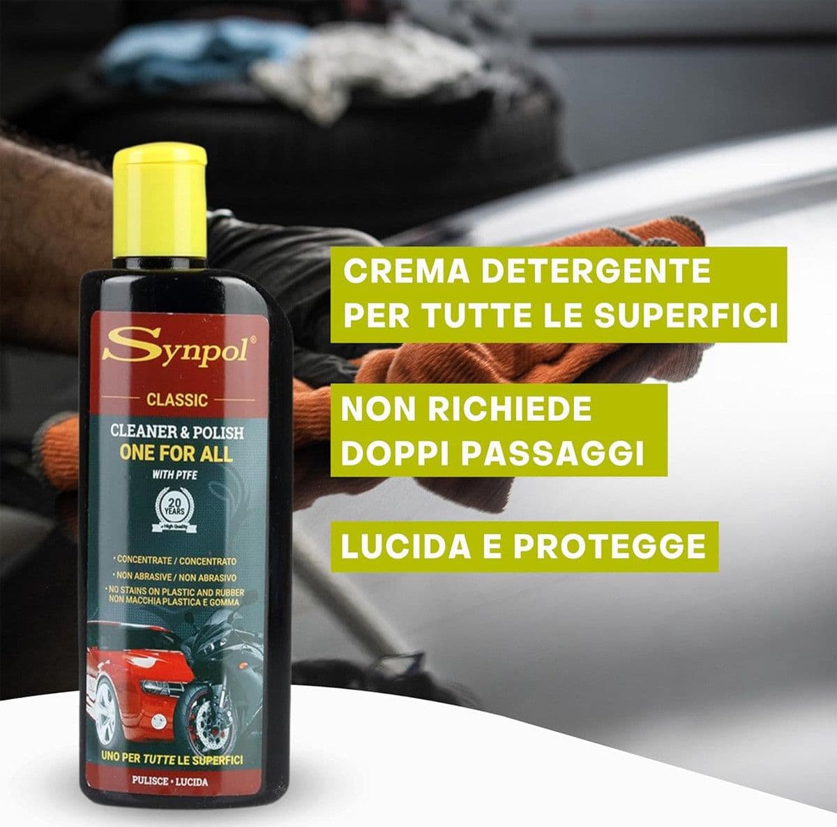 Synpol - Kit Crema Detergente più Panno in Microfibra - per Tutte le Superfici in Lucidanti Masterbrico - Longobardi, commercioVirtuoso.it