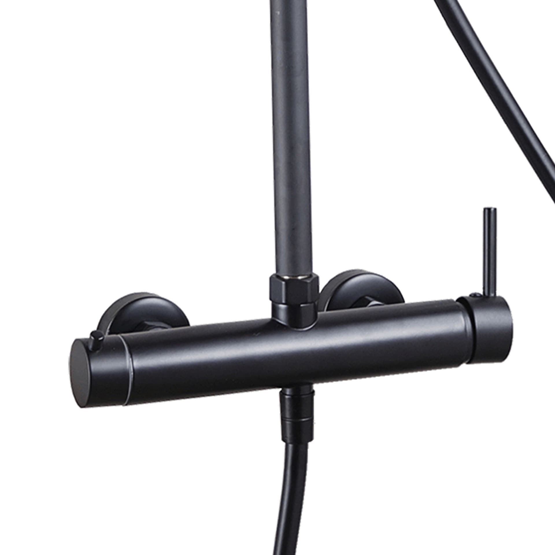 Colonna doccia nera opaca con miscelatore soffione 20cm POP in Rubinetti per vasca Mondialshop - Parabiago, commercioVirtuoso.it
