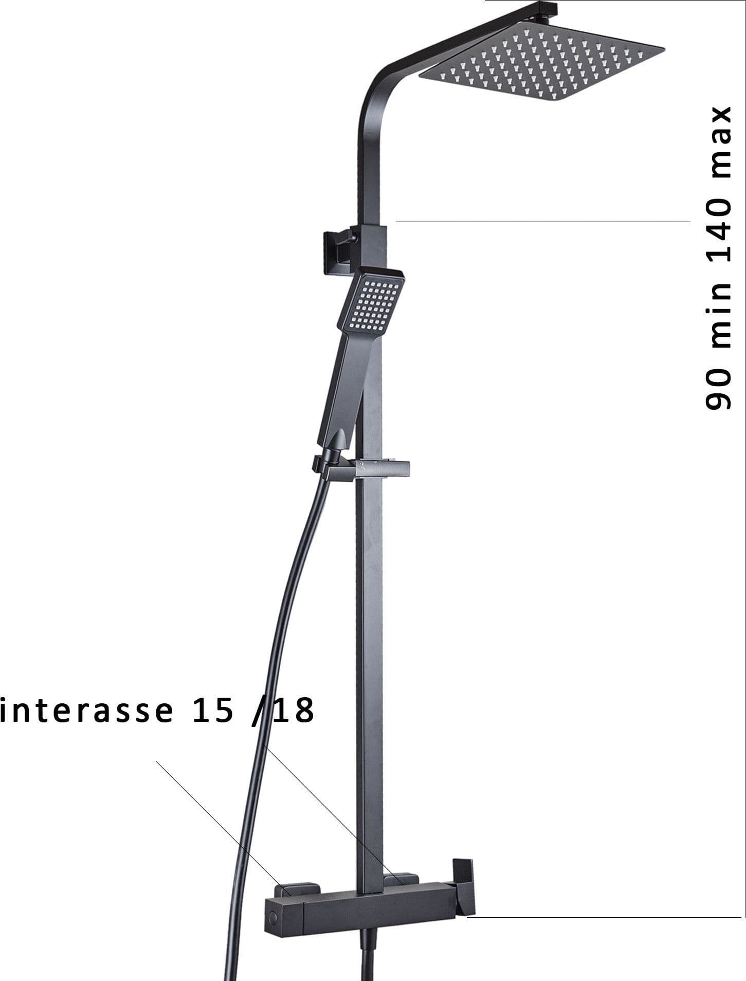 Colonna doccia Nera Quadrata Boitè BLACK in Rubinetti per vasca Mondialshop - Parabiago, commercioVirtuoso.it