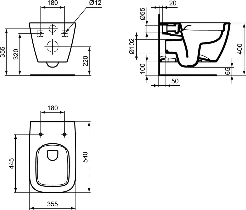 Wc sospeso Life B ideal standard rimless T461401 in Bidet Mondialshop - Parabiago, commercioVirtuoso.it