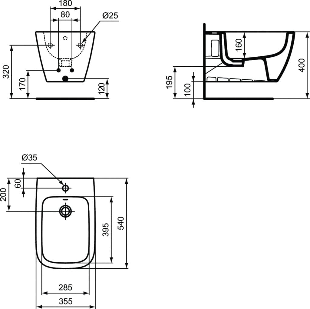 Bidet sospeso in ceramica bianca Life B sospeso T461501 in Bidet Mondialshop - Parabiago, commercioVirtuoso.it