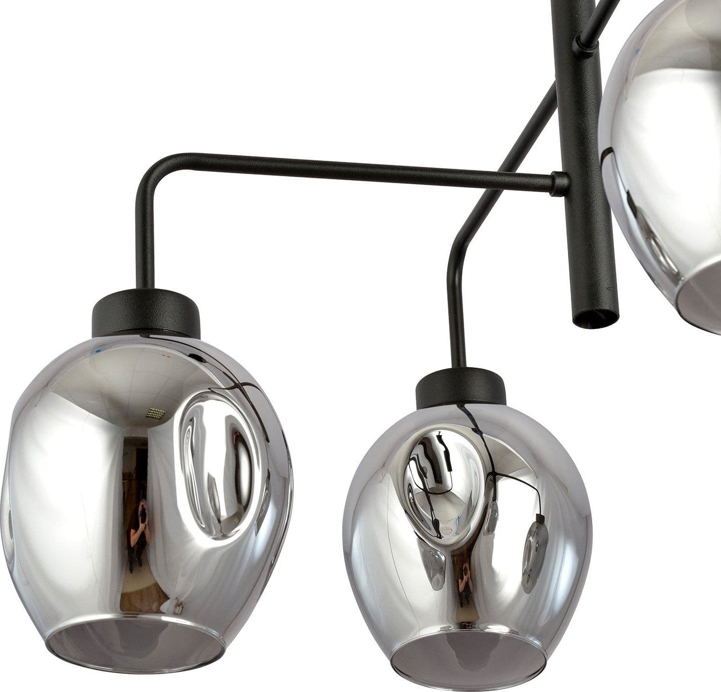 Lampadario Moderno 4 Luci Lukka In Accaio Nero E Vetro Fumè in Lampade a sospensione LuceArt - Montecorvino Pugliano, commercioVirtuoso.it