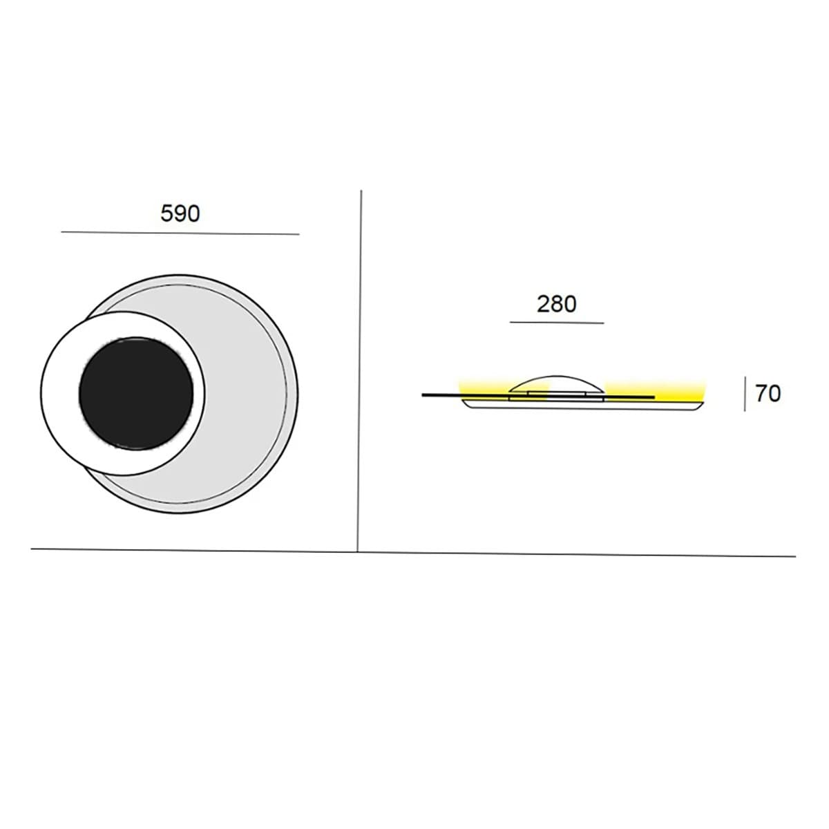Plafoniera moderna Cattaneo illuminazione CLEO 796 60PA NERO LED 6000LM metallo luce indiretta in Plafoniere Lampadari Bartalini - Colle di Val d’Elsa, commercioVirtuoso.it