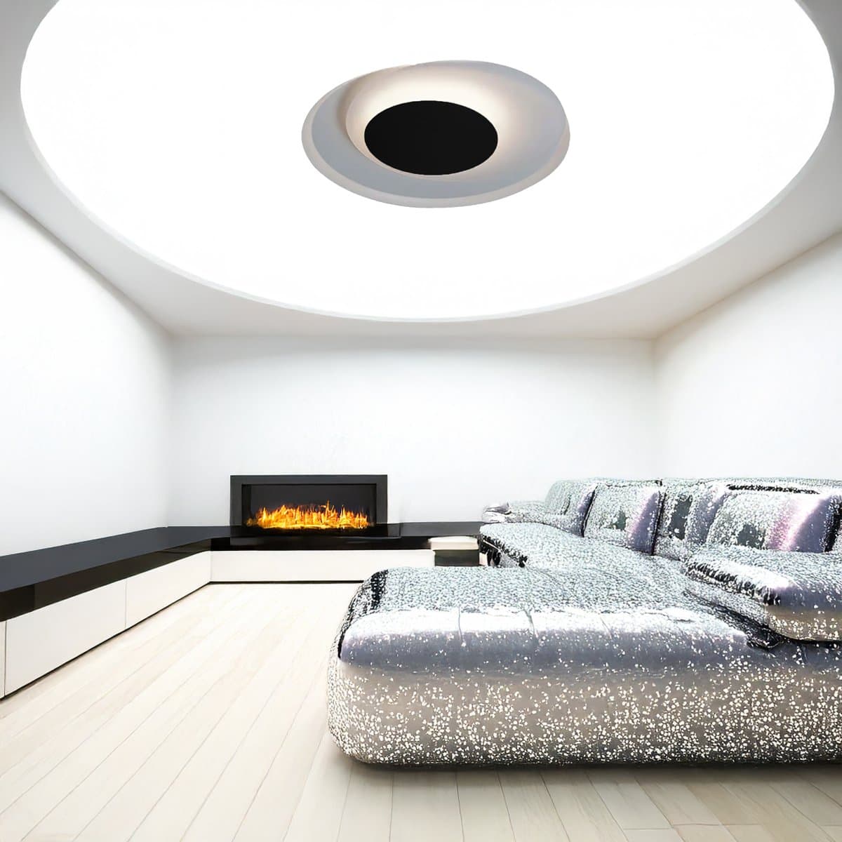Plafoniera moderna Cattaneo illuminazione CLEO 796 60PA NERO LED 6000LM metallo luce indiretta in Plafoniere Lampadari Bartalini - Colle di Val d’Elsa, commercioVirtuoso.it