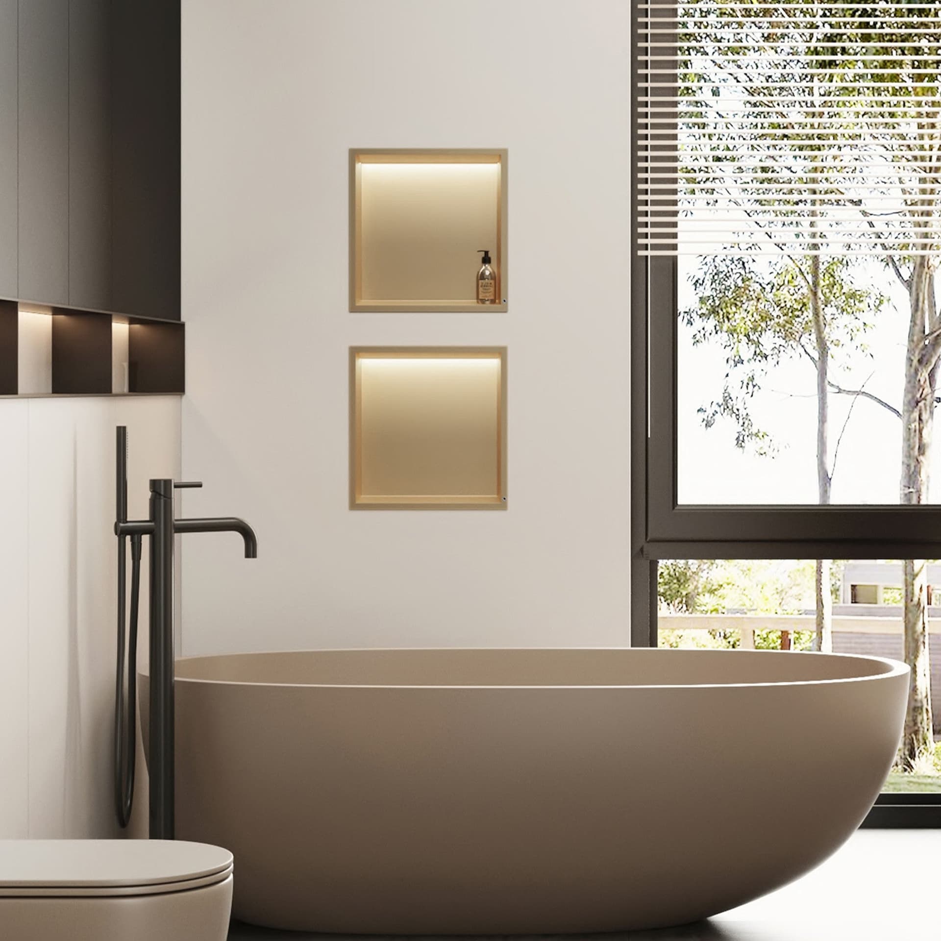 Nicchia da parete 30x30 oro profondità 8cm GLAMOUR in Mensole bagno Mondialshop - Parabiago, commercioVirtuoso.it