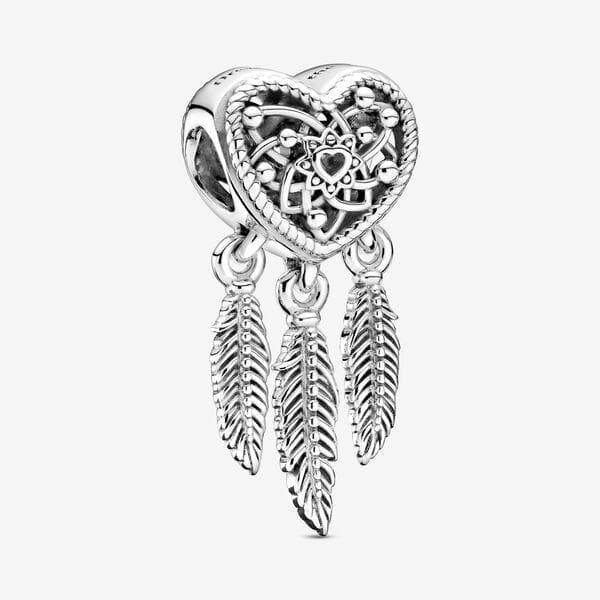 Pandora - Charm Openwork Acchiappasogni Cuore Tre Piume