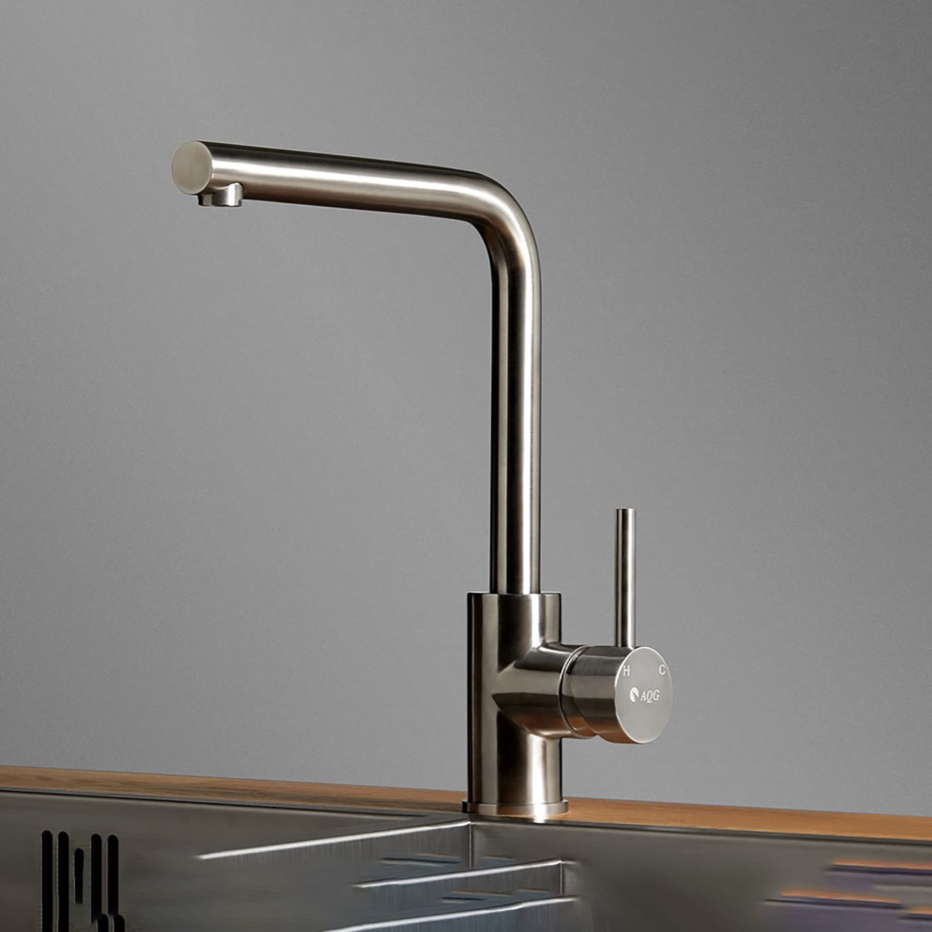Miscelatore cucina con canna orientabile ACCIAIO INOX in Rubinetti per lavelli da cucina Mondialshop - Parabiago, commercioVirtuoso.it