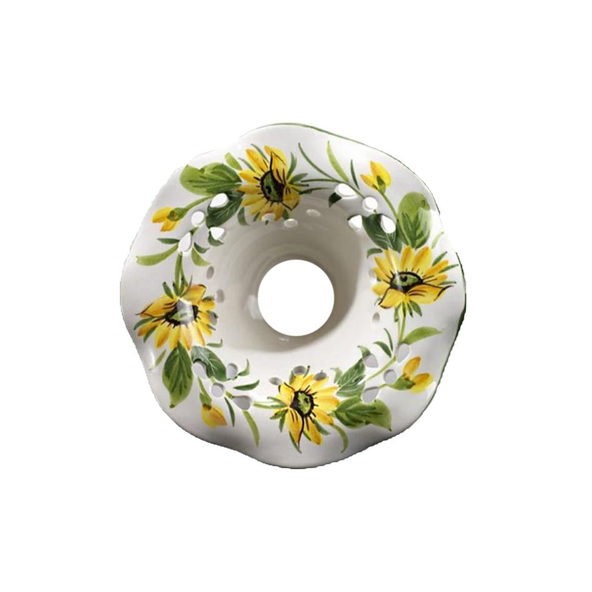 Lampadario ceramica Lampadari Bartalini 2217.4 E27 LED 18CM piatto girasole artigianale in Lampade a sospensione Lampadari Bartalini - Colle di Val d’Elsa, commercioVirtuoso.it