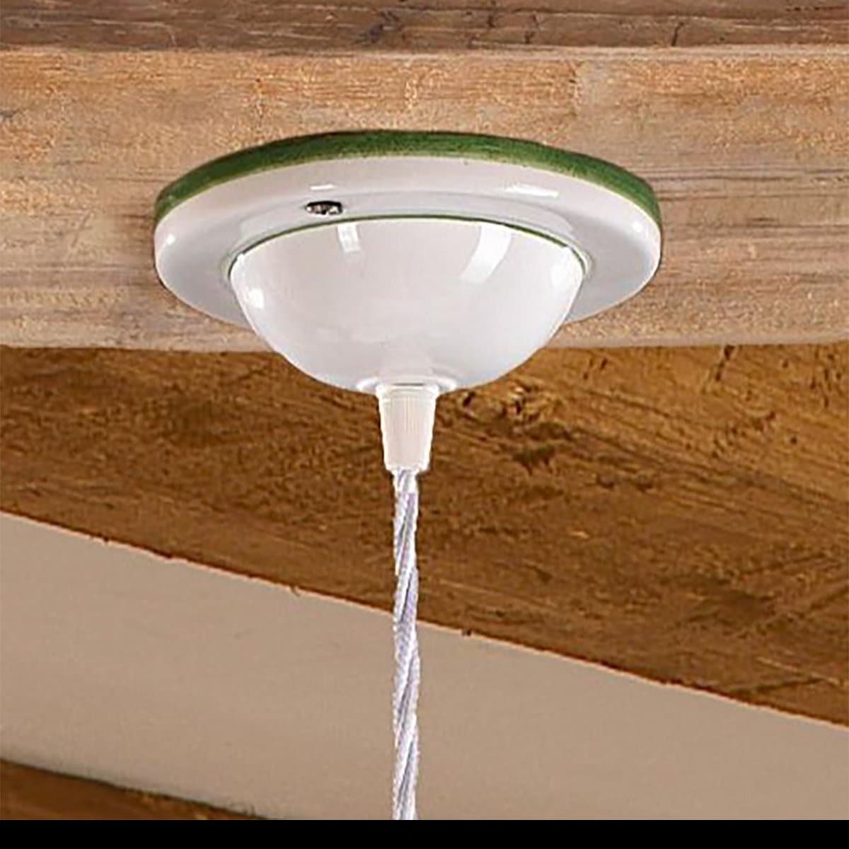 Lampadario ceramica Lampadari Bartalini 2217.4 E27 LED 18CM piatto girasole artigianale in Lampade a sospensione Lampadari Bartalini - Colle di Val d’Elsa, commercioVirtuoso.it