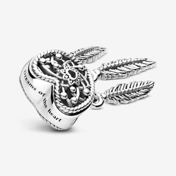 Pandora - Charm Openwork Acchiappasogni Cuore Tre Piume in Bead Charm Alba Gioielli - Casoria, commercioVirtuoso.it