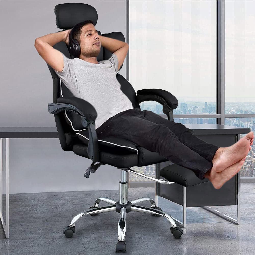 Poltrona Sedia Ufficio Dirigenziale con Poggiapiedi Ergonomica Reclinabile Nero in Sedie da scrivania Danyx - Casoria, commercioVirtuoso.it