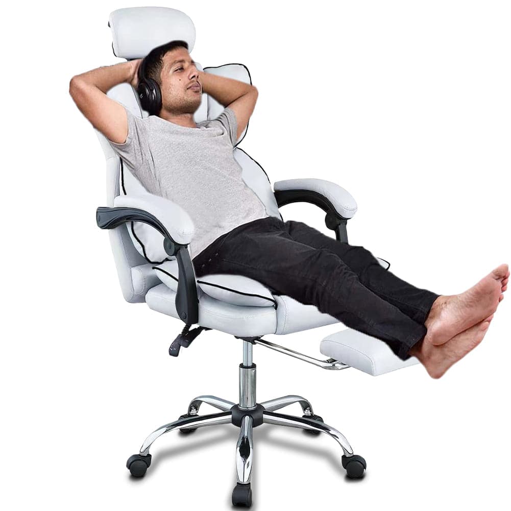 Poltrona Sedia Ufficio Dirigenziale con Poggiapiedi Ergonomica Reclinabile Bianco in Sedie da scrivania Danyx - Casoria, commercioVirtuoso.it