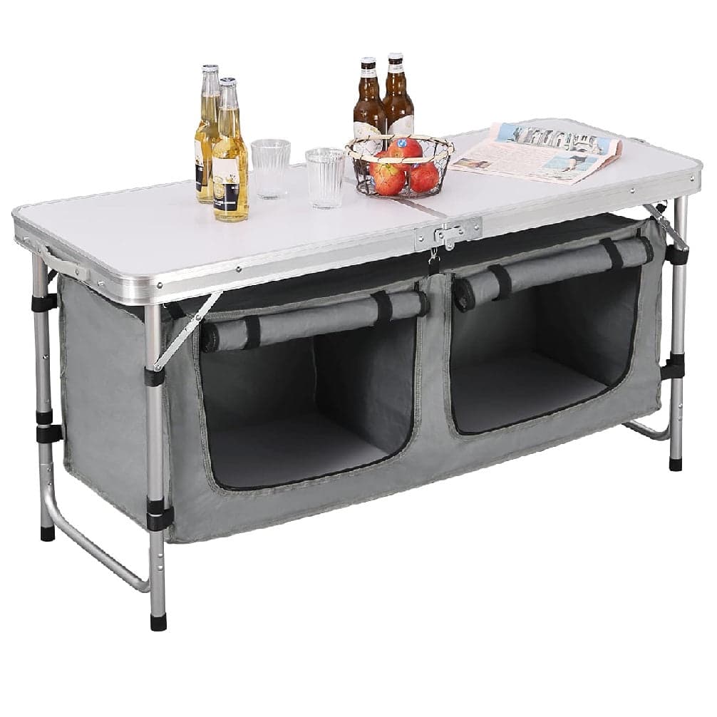 Tavolo Campeggio Multifunzione In Alluminio Pieghevole 120x47 H 61/69cm Salvaspazio in Tavoli Danyx - Casoria, commercioVirtuoso.it