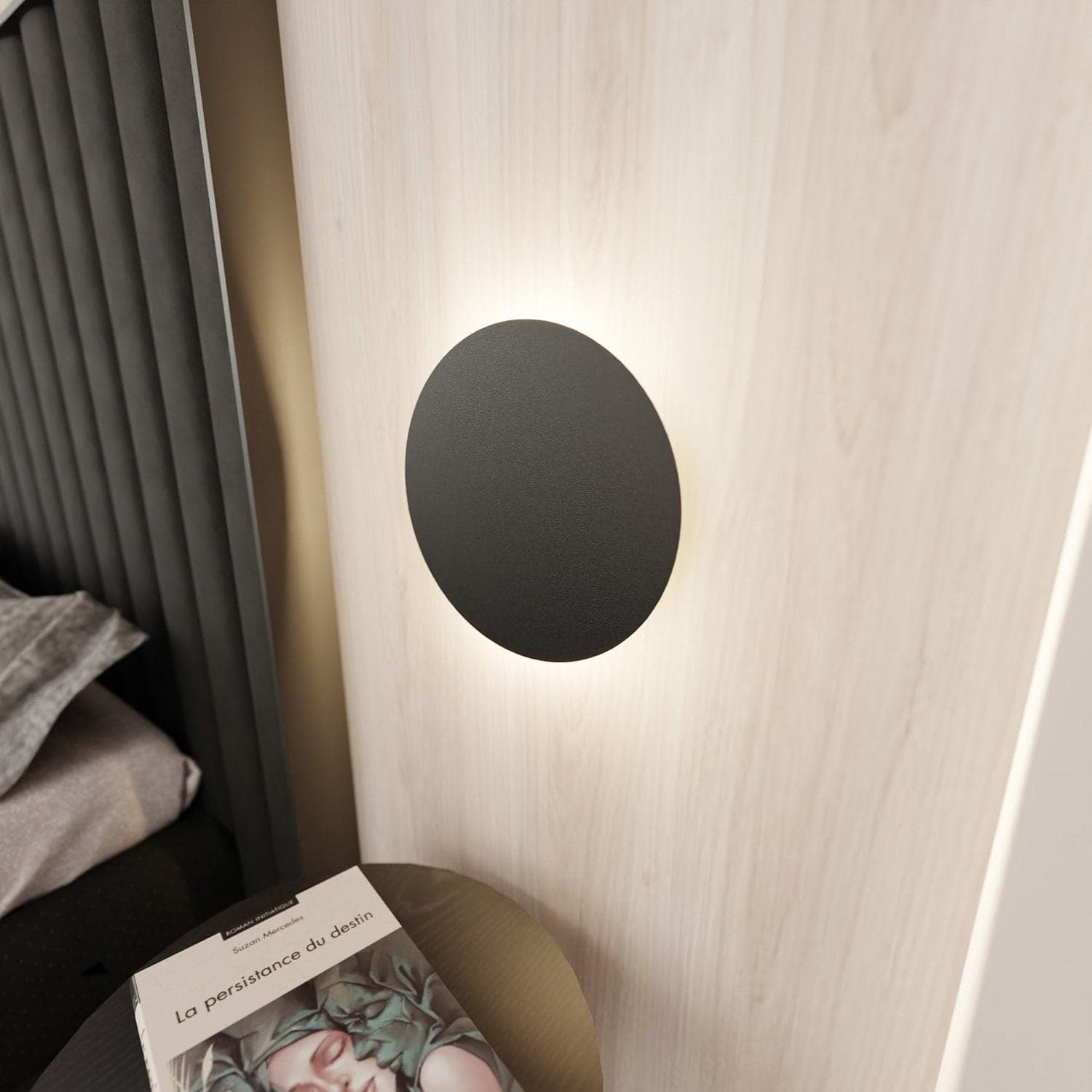 Applique Minimal Tonda 1 Luce Indiretta Form In Acciaio Nero in Applique LuceArt - Montecorvino Pugliano, commercioVirtuoso.it