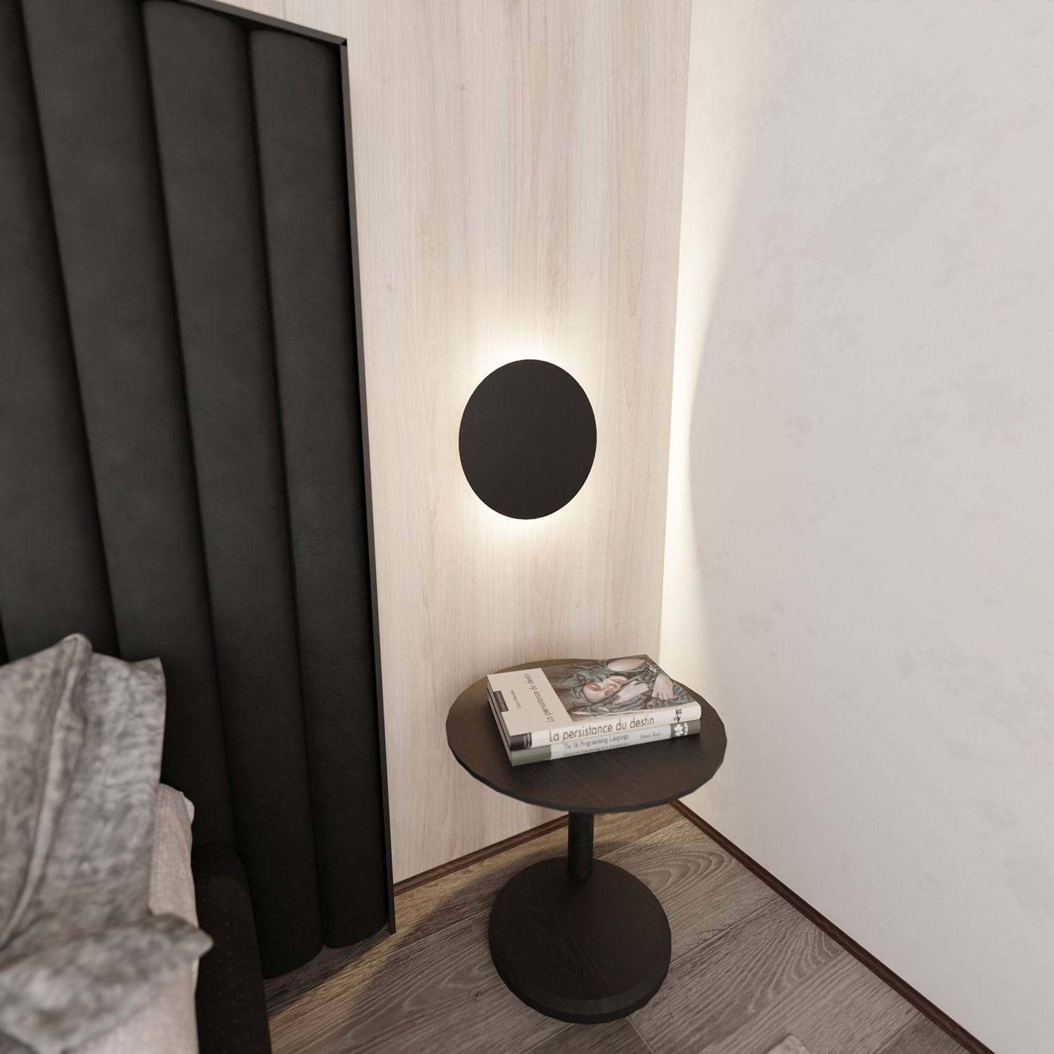 Applique Minimal Tonda 1 Luce Indiretta Form In Acciaio Nero in Applique LuceArt - Montecorvino Pugliano, commercioVirtuoso.it