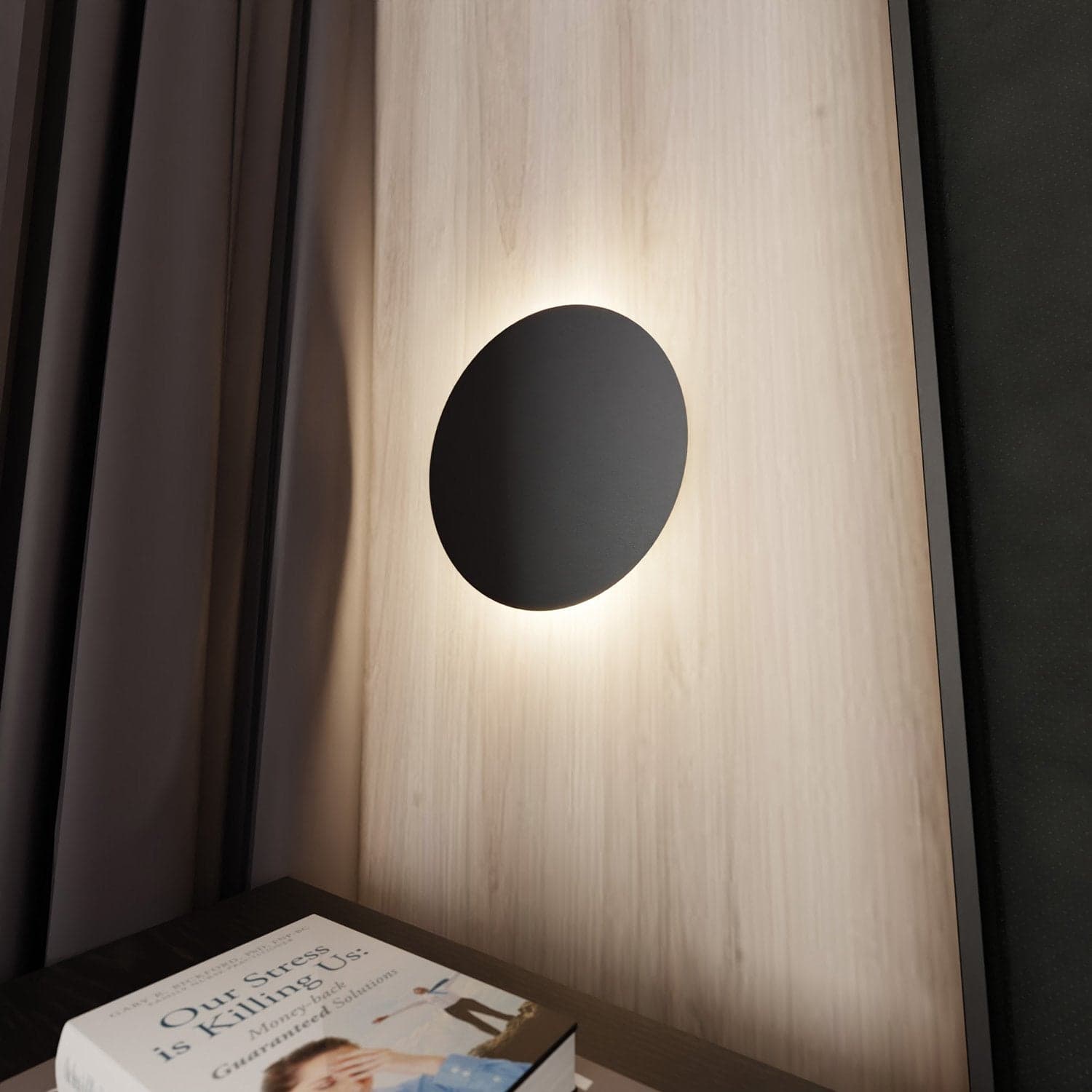 Applique Minimal Tonda 1 Luce Indiretta Form In Acciaio Nero in Applique LuceArt - Montecorvino Pugliano, commercioVirtuoso.it