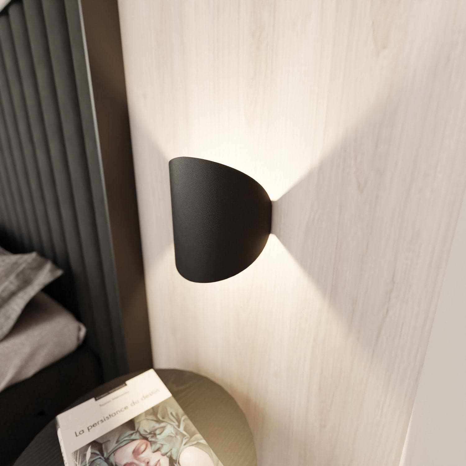 Applique Minimal 1 Luce Indiretta Form In Acciaio Nero in Lampade da parete LuceArt - Montecorvino Pugliano, commercioVirtuoso.it