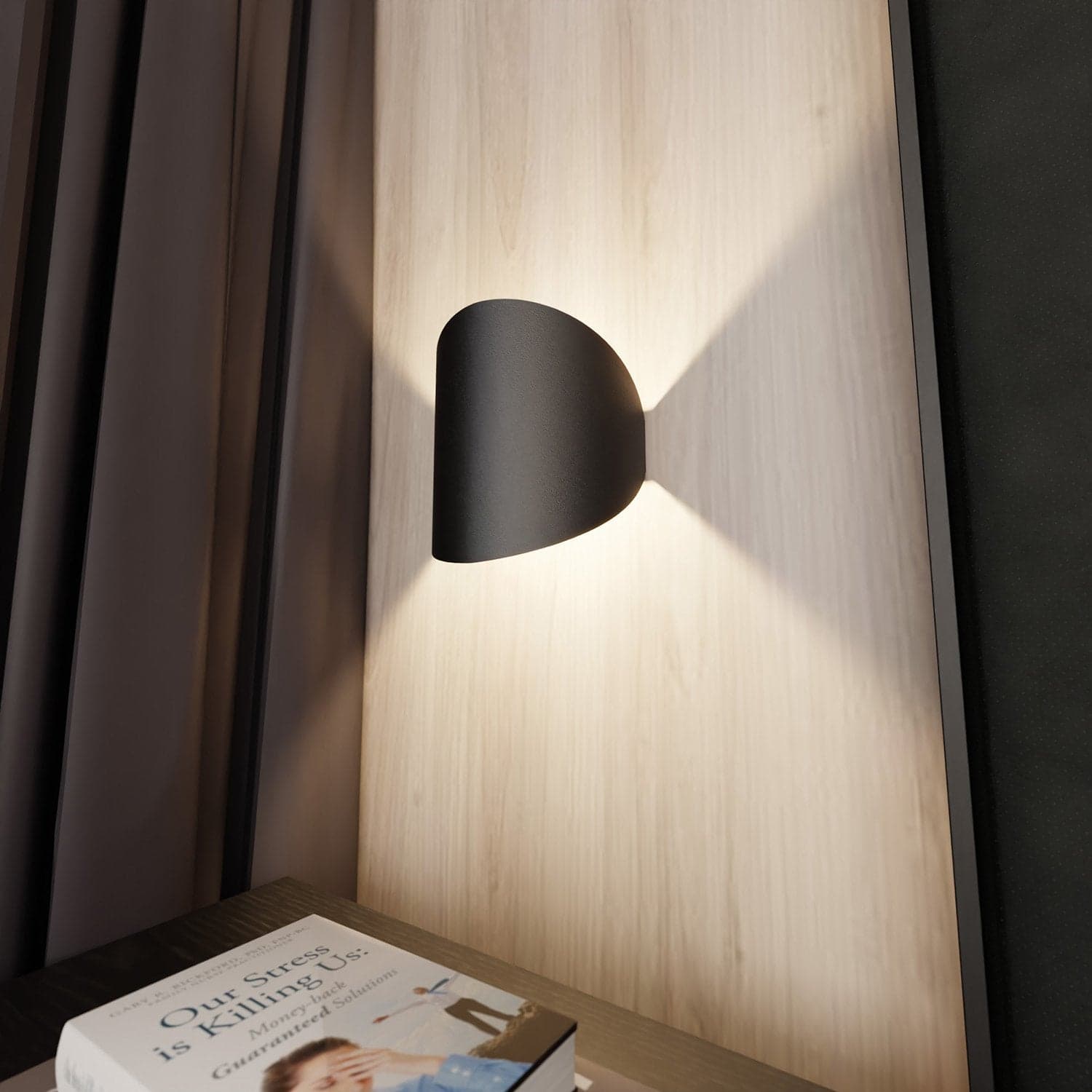 Applique Minimal 1 Luce Indiretta Form In Acciaio Nero in Lampade da parete LuceArt - Montecorvino Pugliano, commercioVirtuoso.it