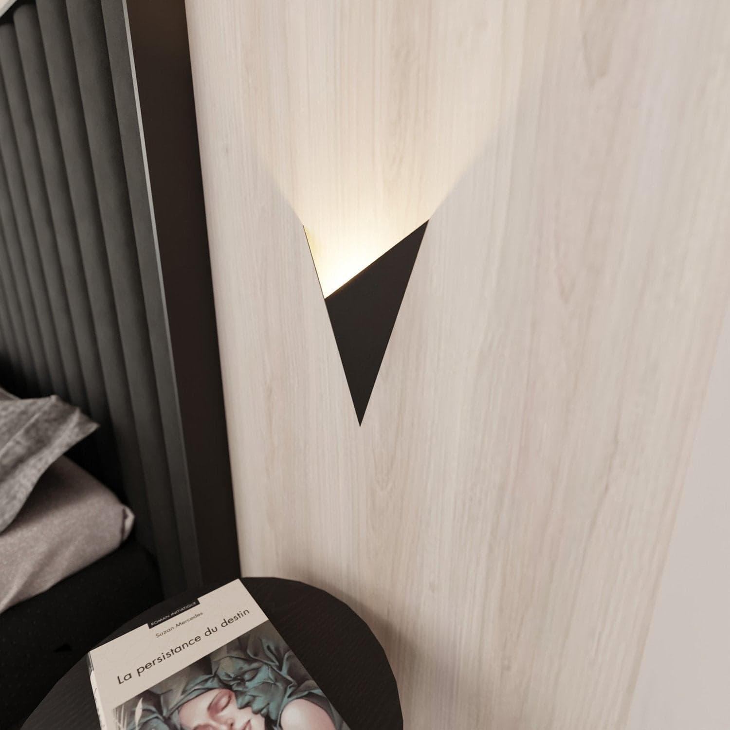 Applique Minimal Triangolare 1 Luce Indiretta Form In Acciaio Nero in Lampade da parete LuceArt - Montecorvino Pugliano, commercioVirtuoso.it