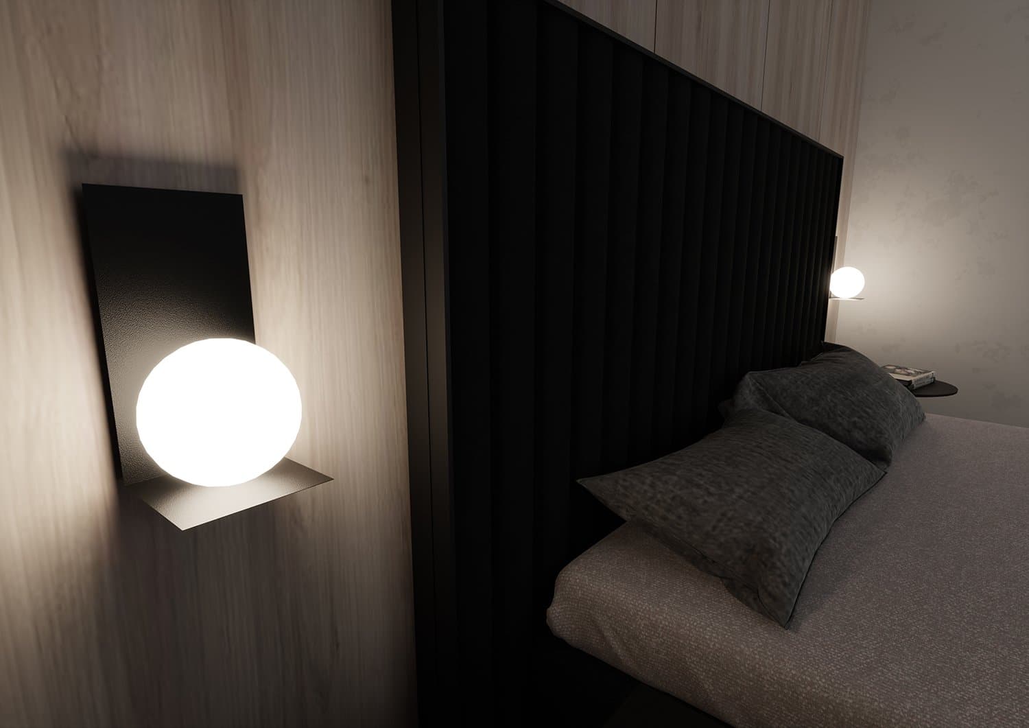 Applique Minimal 1 Luce Indiretta Form Con Base In Acciaio Nero E Vetro Opale in Applique LuceArt - Montecorvino Pugliano, commercioVirtuoso.it