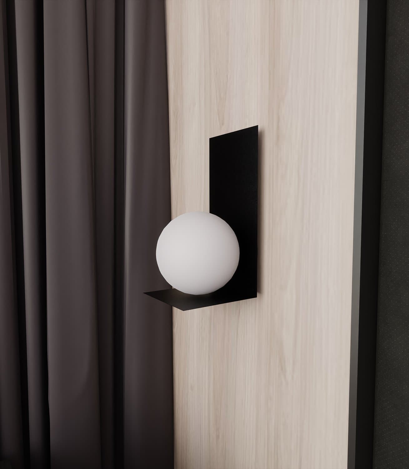 Applique Minimal 1 Luce Indiretta Form Con Base In Acciaio Nero E Vetro Opale in Applique LuceArt - Montecorvino Pugliano, commercioVirtuoso.it
