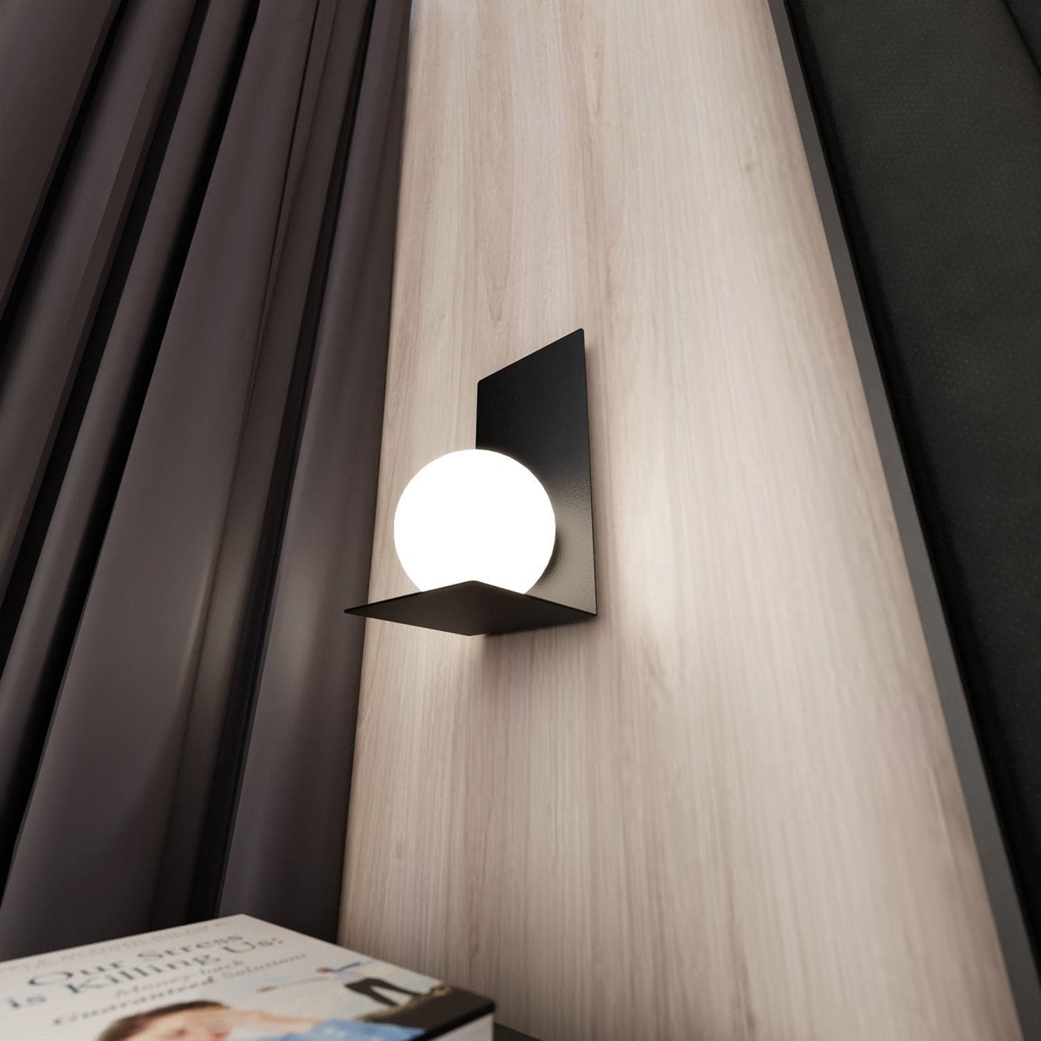 Applique Minimal 1 Luce Indiretta Form Con Base In Acciaio Nero E Vetro Opale in Applique LuceArt - Montecorvino Pugliano, commercioVirtuoso.it