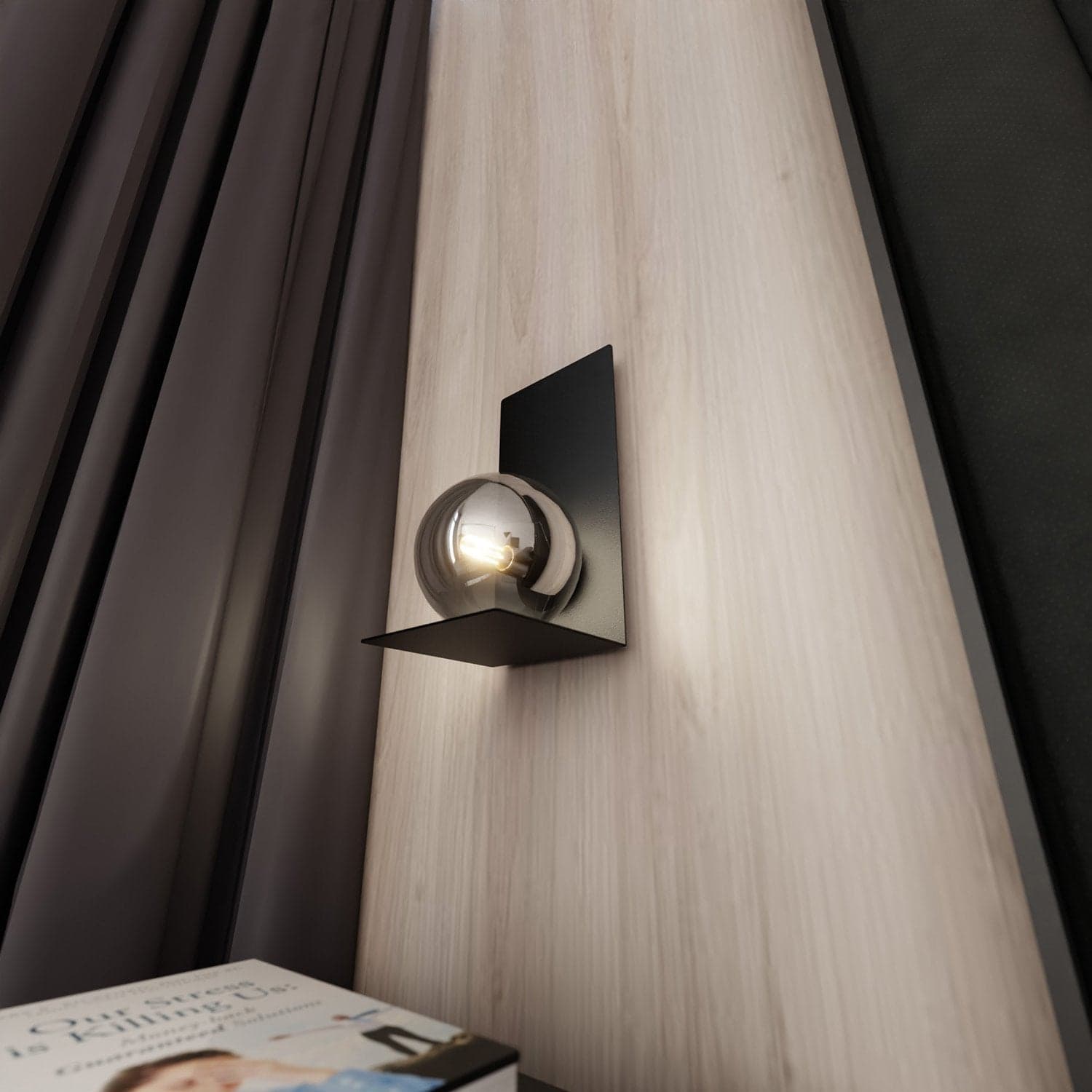 Applique Minimal 1 Luce Indiretta Form Con Base In Acciaio Nero E Vetro Fumè in Applique LuceArt - Montecorvino Pugliano, commercioVirtuoso.it