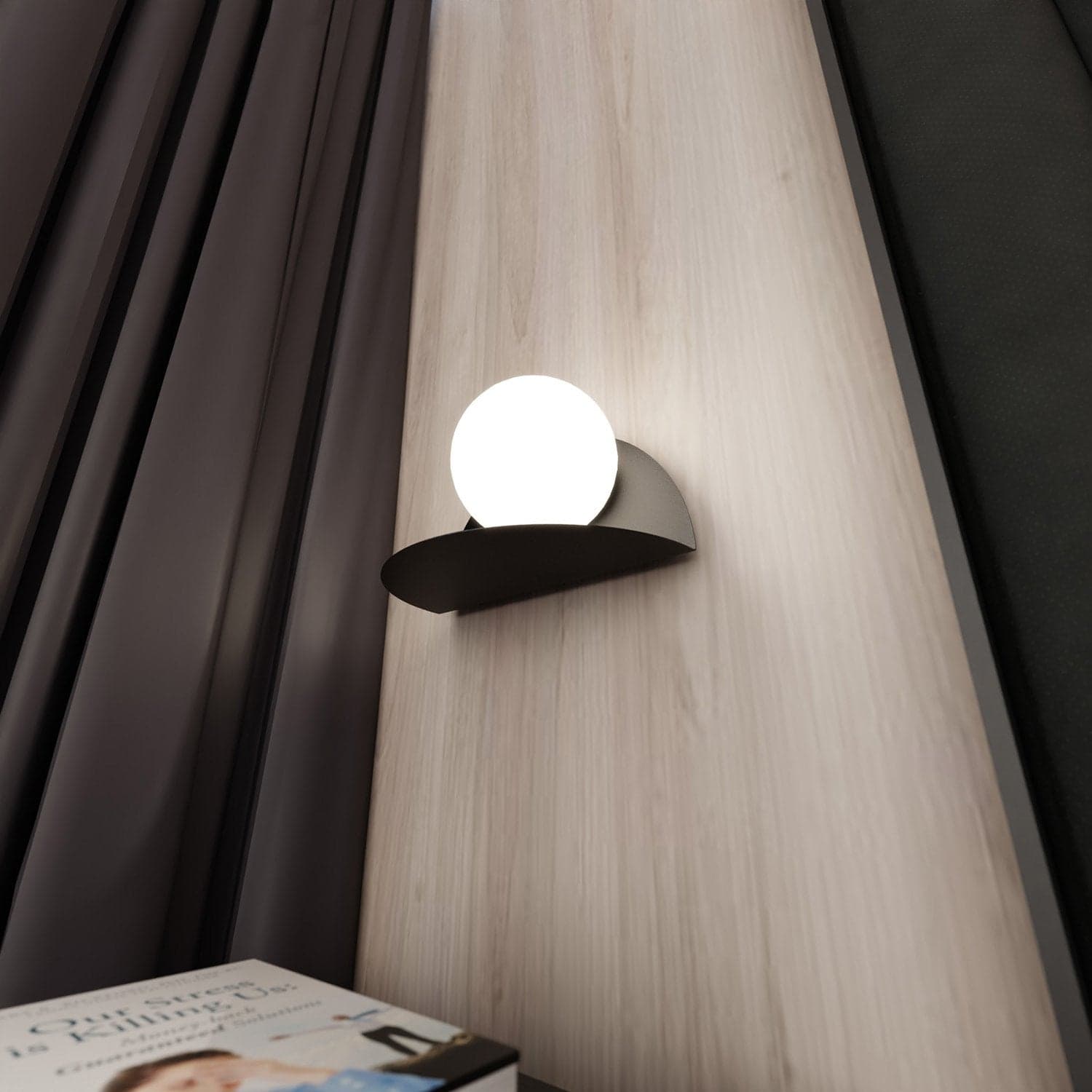 Applique 1 Luce Indiretta Form Con Base In Acciaio Nero E Vetro Opale in Applique LuceArt - Montecorvino Pugliano, commercioVirtuoso.it