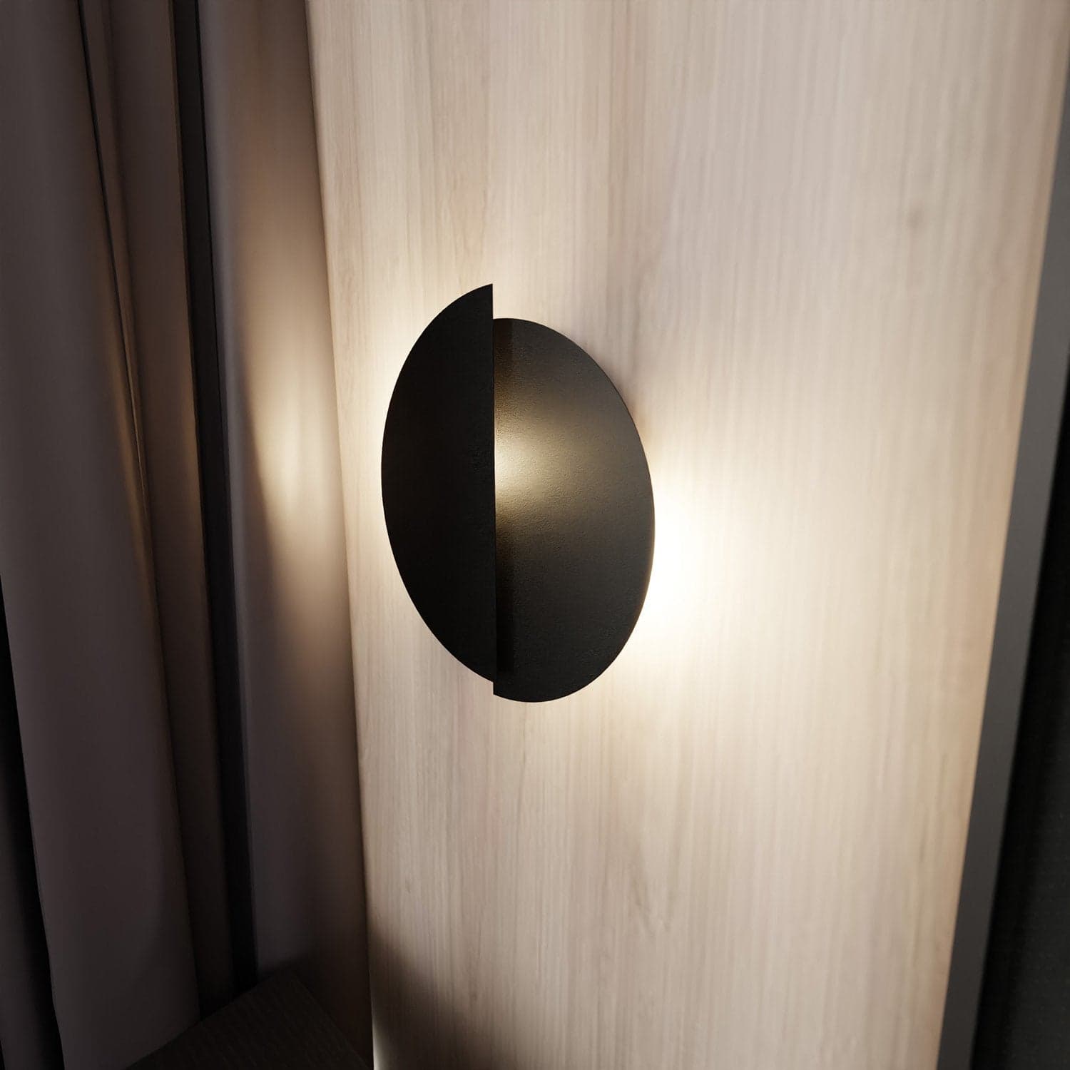 Applique Minimal Rotonda 1 Luce Indiretta Form In Acciaio Nero in Applique LuceArt - Montecorvino Pugliano, commercioVirtuoso.it