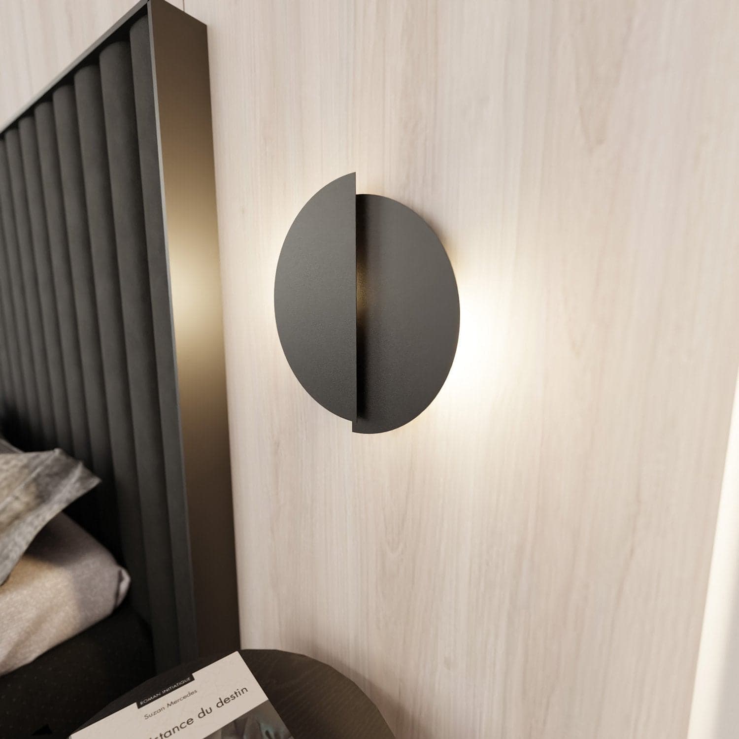 Applique Minimal Rotonda 1 Luce Indiretta Form In Acciaio Nero in Applique LuceArt - Montecorvino Pugliano, commercioVirtuoso.it
