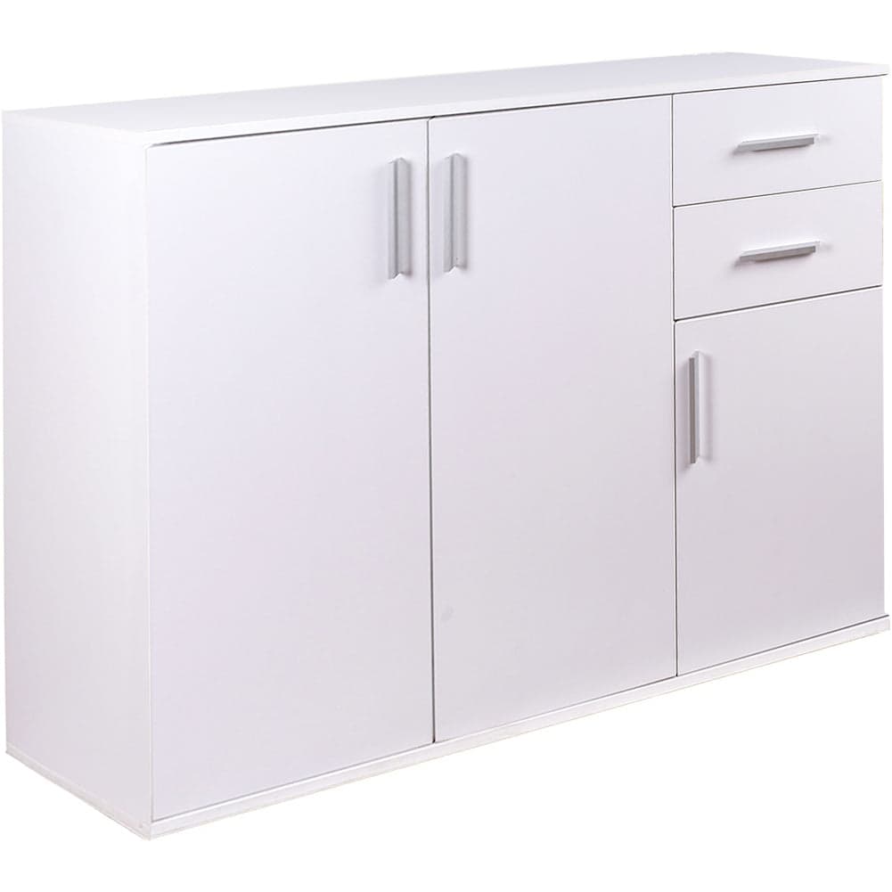 Mobile Cassettiera Moderna 3 Porte 2 Cassetti Design Minimal Bianco 120cm in Comò e cassettiere Danyx - Casoria, commercioVirtuoso.it