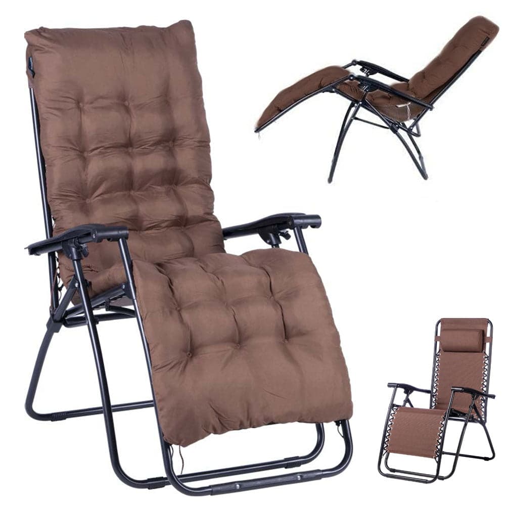 Sdraio Poltrona Giardino Con Cuscino Gravita Zero Pieghevole Acciaio Oxford Braun in Lettini Danyx - Casoria, commercioVirtuoso.it