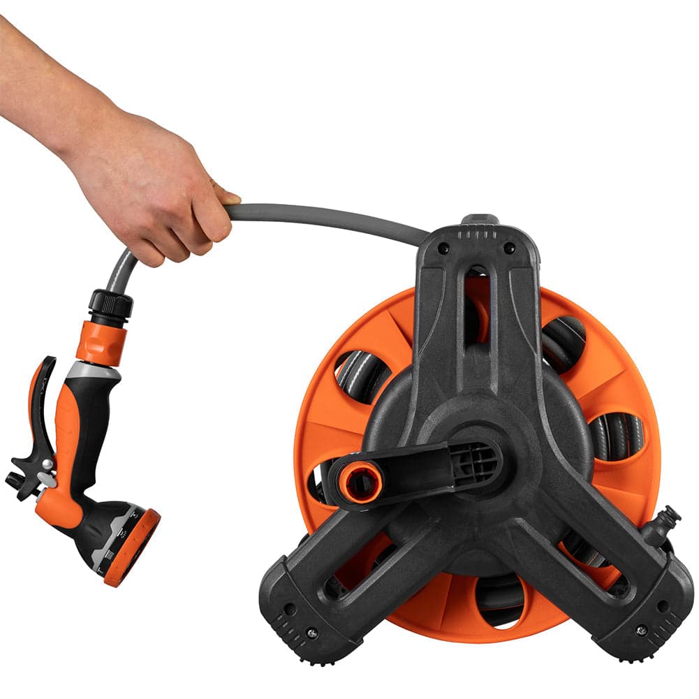 Avvolgitubo da Giardino 30mt PVC con Pistola 10 Funzioni e Supporto Parete in Bobine Danyx - Casoria, commercioVirtuoso.it