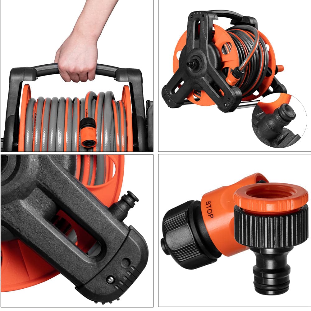 Avvolgitubo da Giardino 30mt PVC con Pistola 10 Funzioni e Supporto Parete in Bobine Danyx - Casoria, commercioVirtuoso.it