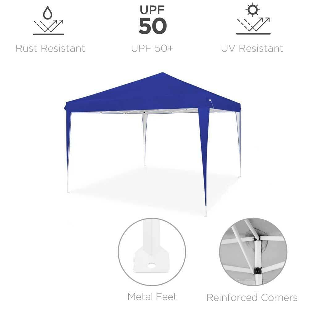 Gazebo 3x3 Pieghevole Blu Impermeabile Pieghevole Tendone Giardino Con Sacca in Gazebo Danyx - Casoria, commercioVirtuoso.it