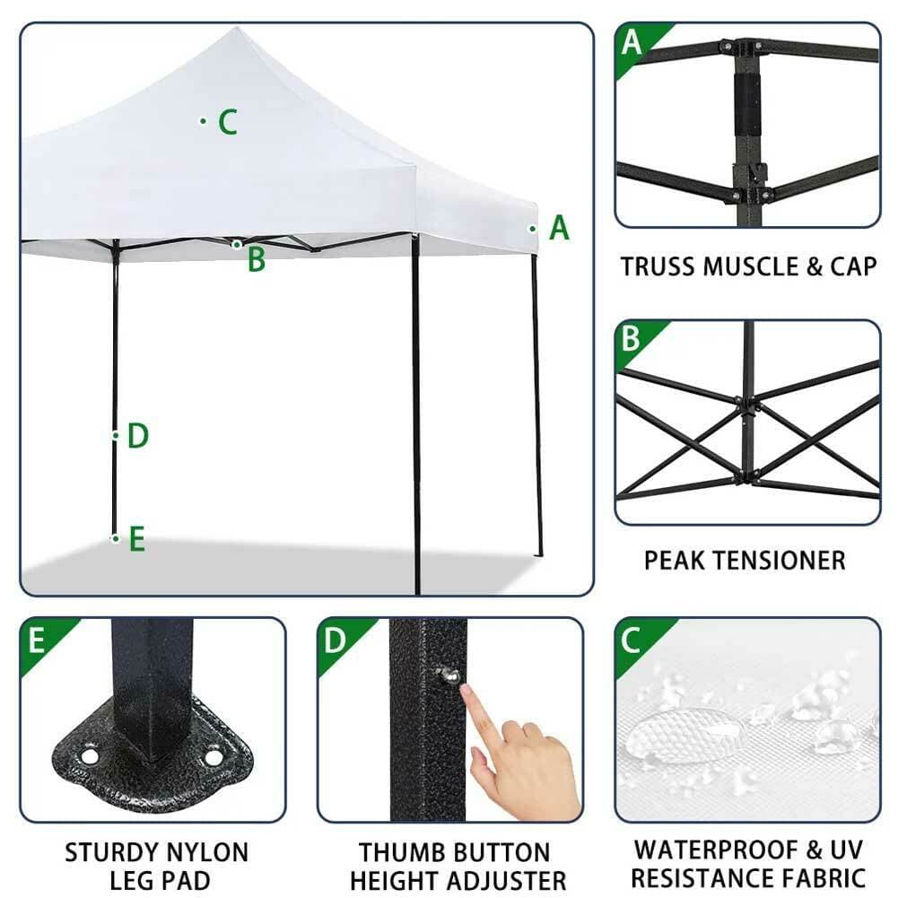 Gazebo 3x3 Pieghevole Impermeabile Richiudibile a Fisarmonica Professionale Bianco in Gazebo Danyx - Casoria, commercioVirtuoso.it