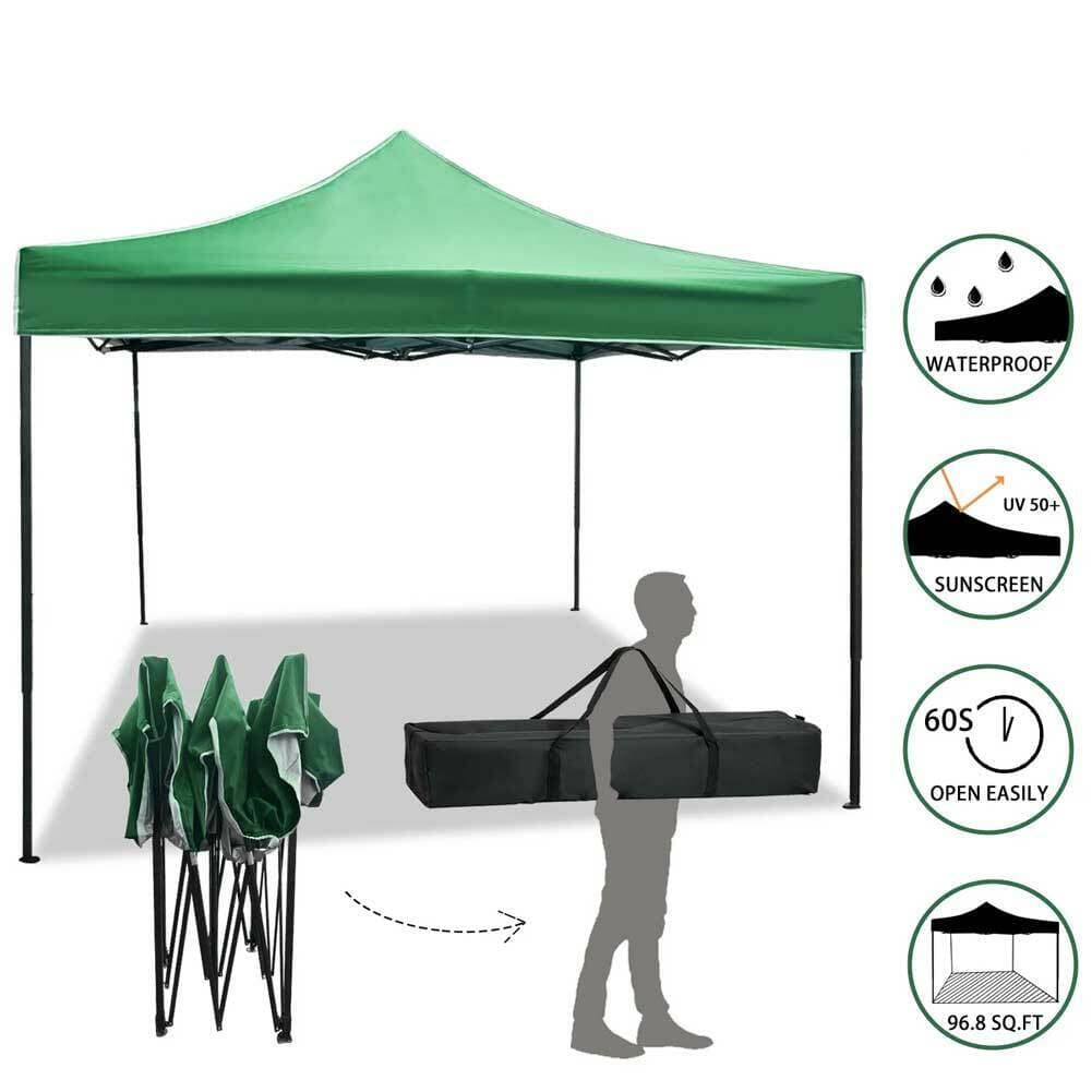 Gazebo 3x3 Pieghevole Impermeabile Richiudibile a Fisarmonica Professionale Verde in Gazebo Danyx - Casoria, commercioVirtuoso.it