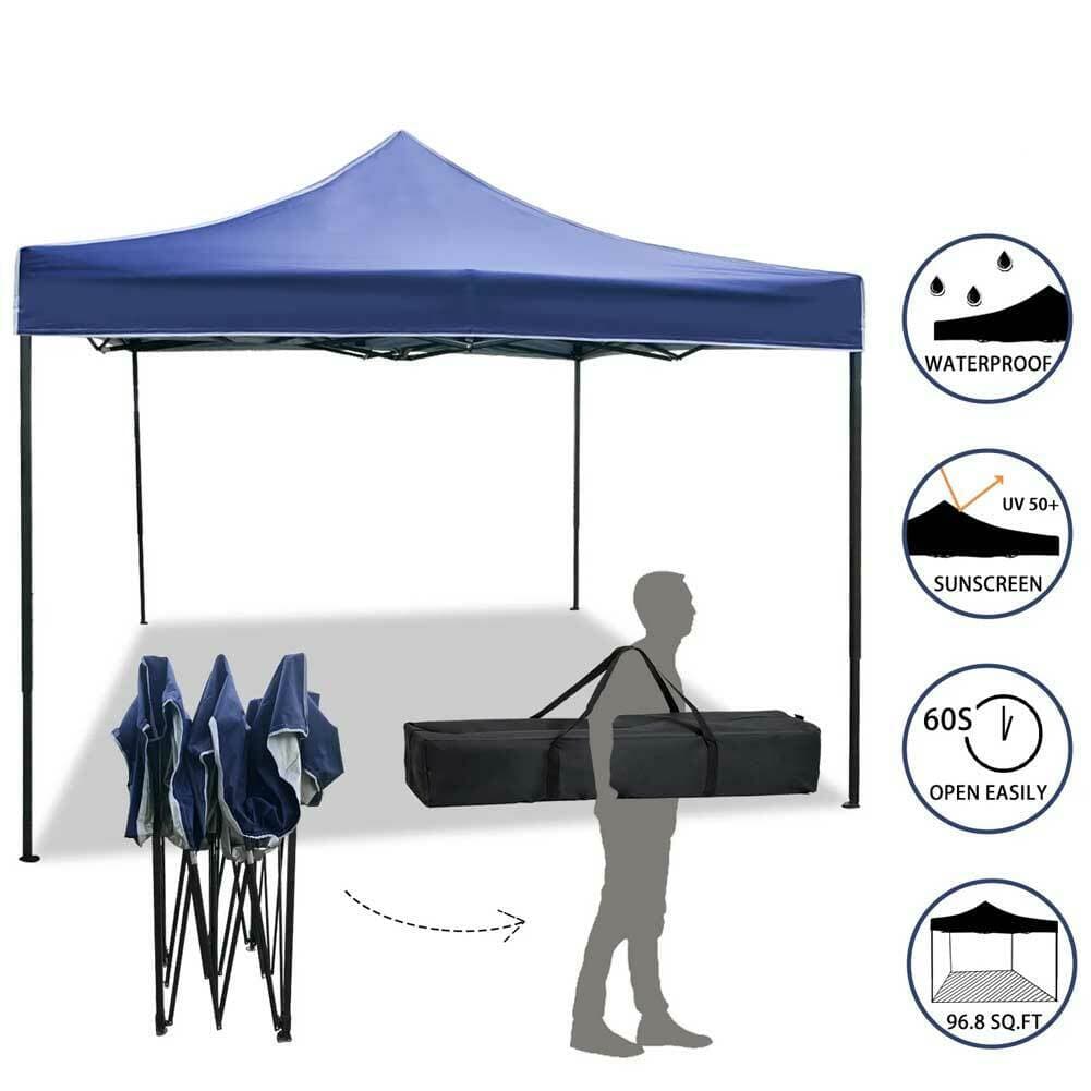 Gazebo 3x3 Pieghevole Impermeabile Richiudibile a Fisarmonica Professionale Blu in Gazebo Danyx - Casoria, commercioVirtuoso.it