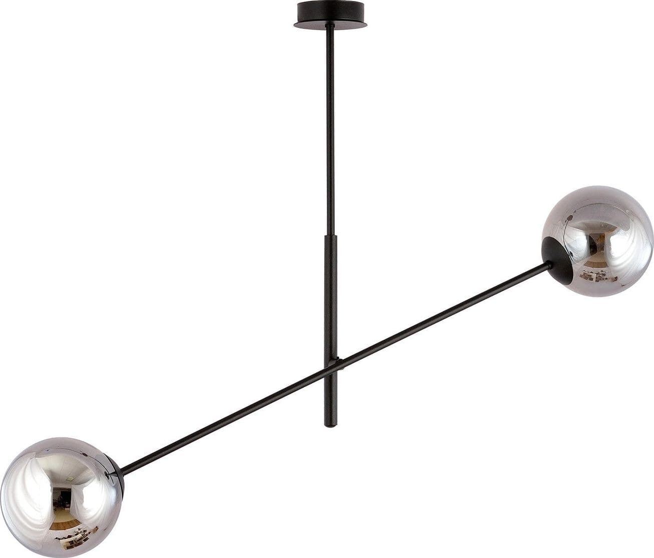 Lampadario 2 Luci Linear In Acciao Nero Con Bracci Regolabili E Vetro Fumè in Lampade a sospensione LuceArt - Montecorvino Pugliano, commercioVirtuoso.it
