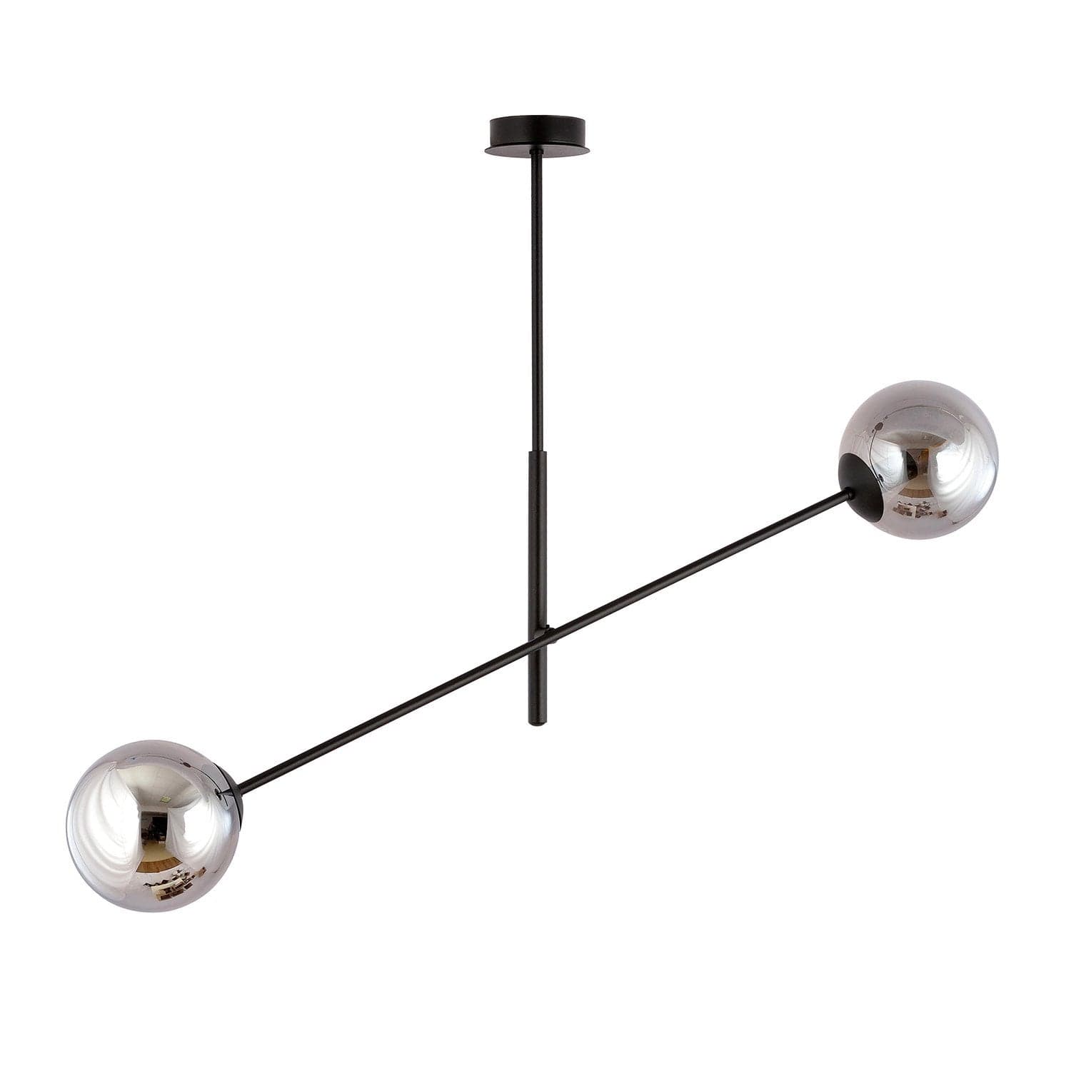 Lampadario 2 Luci Linear In Acciao Nero Con Bracci Regolabili E Vetro Fumè in Lampade a sospensione LuceArt - Montecorvino Pugliano, commercioVirtuoso.it