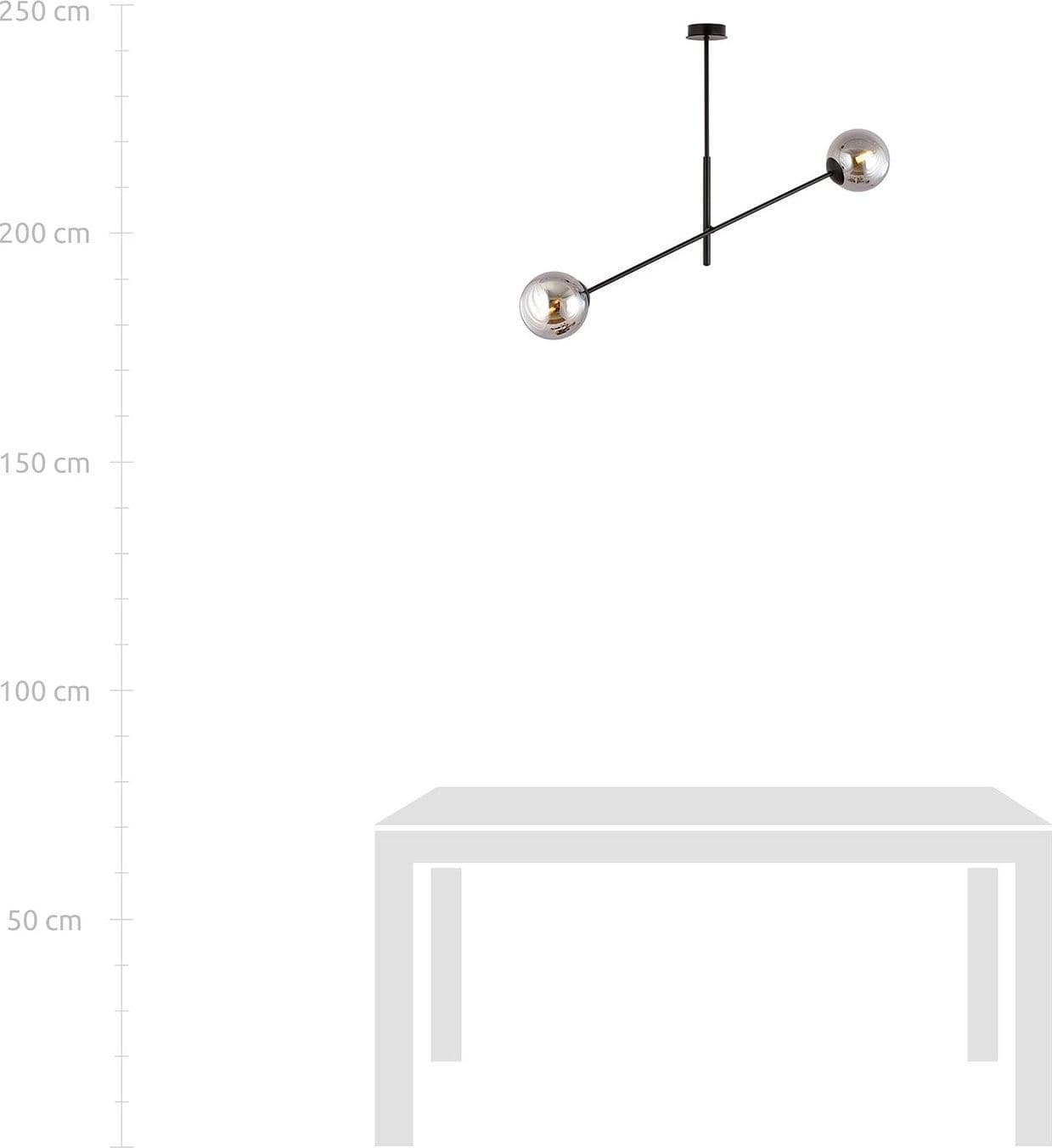Lampadario 2 Luci Linear In Acciao Nero Con Bracci Regolabili E Vetro Fumè in Lampade a sospensione LuceArt - Montecorvino Pugliano, commercioVirtuoso.it