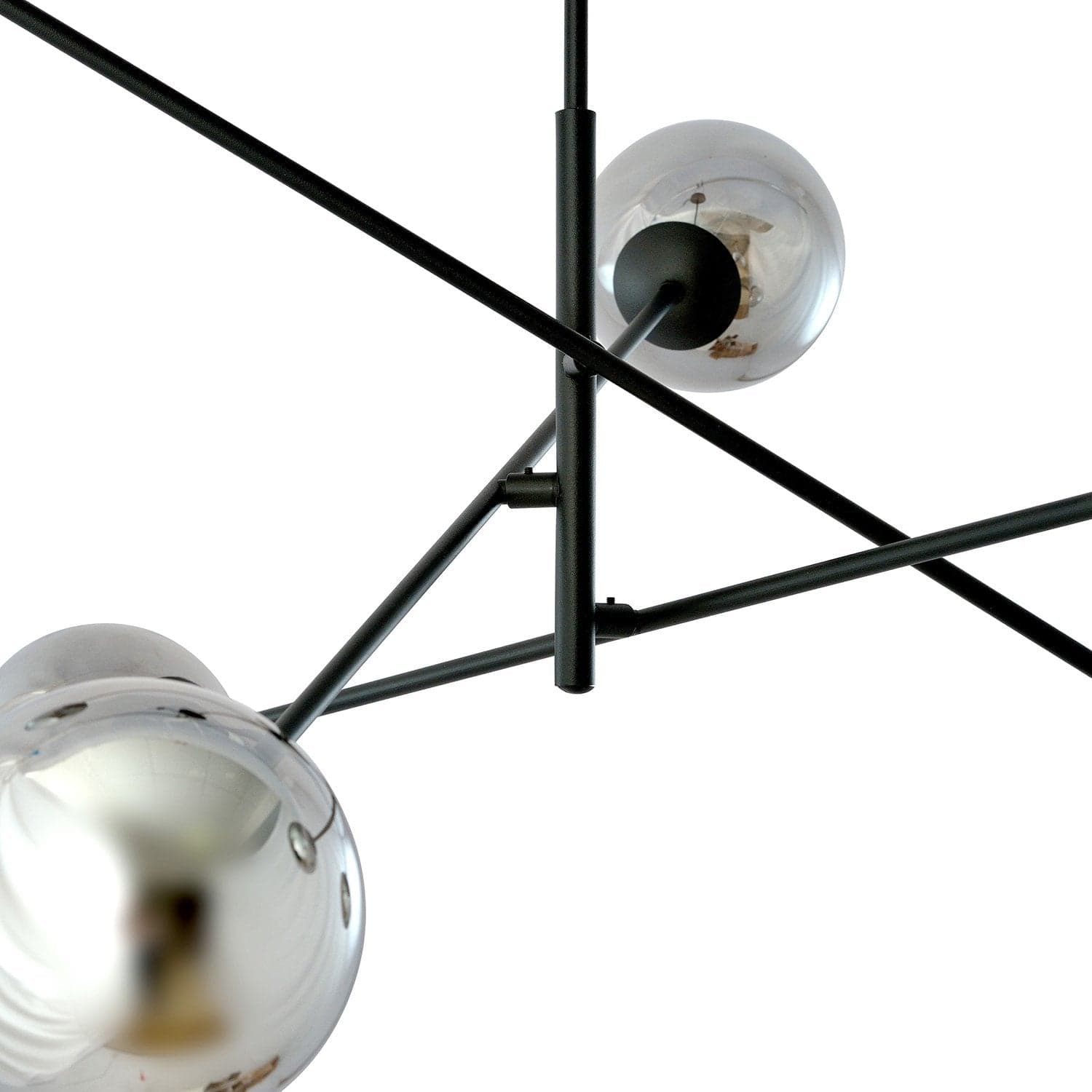 Lampadario 6 Luci Linear In Acciao Nero Con Bracci Regolabili E Vetro Fumè in Lampade a sospensione LuceArt - Montecorvino Pugliano, commercioVirtuoso.it