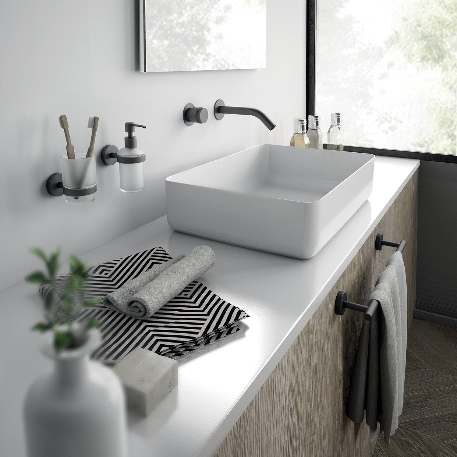 Portaspazzolini Rose Nero Matt | Design Moderno e Minimal in Porta spazzolini Mondialshop - Parabiago, commercioVirtuoso.it