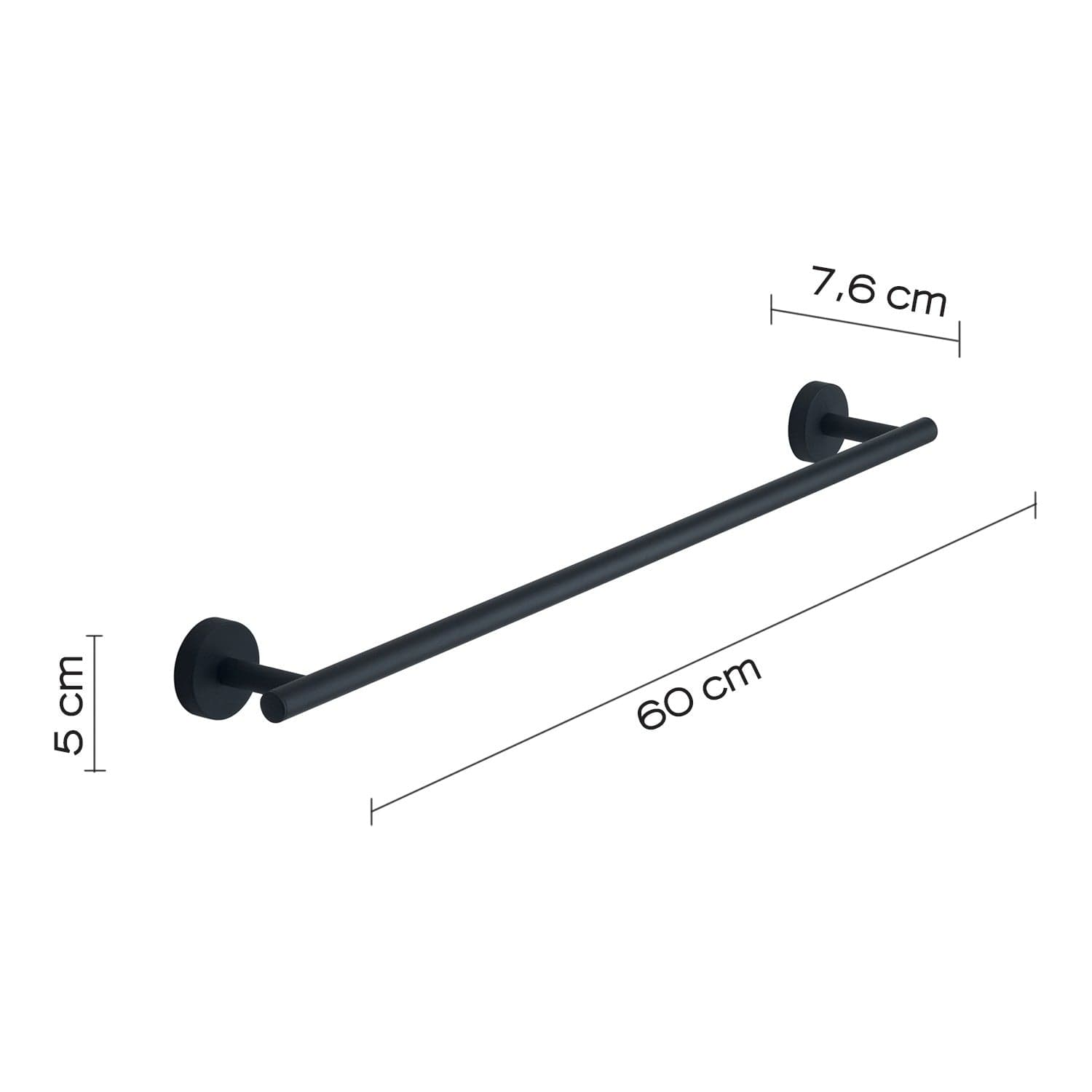 Portasalviette 60 cm Rose Nero Matt | Design Raffinato per il tuo Bagno in Portasciugamani da parete Mondialshop - Parabiago, commercioVirtuoso.it