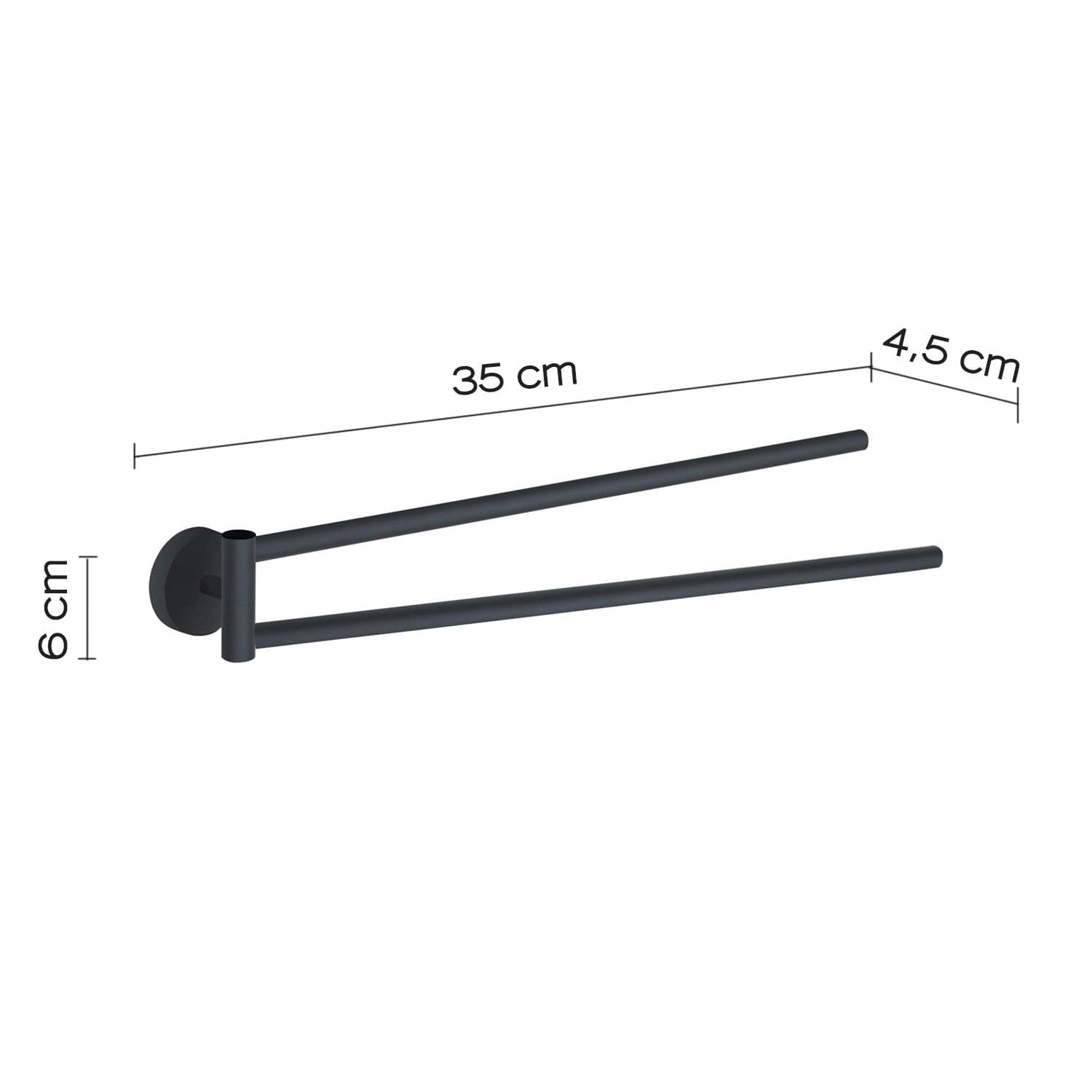 Portasalviette a Snodo Rose Nero Matt | Completo e Funzionale in Portasciugamani da parete Mondialshop - Parabiago, commercioVirtuoso.it