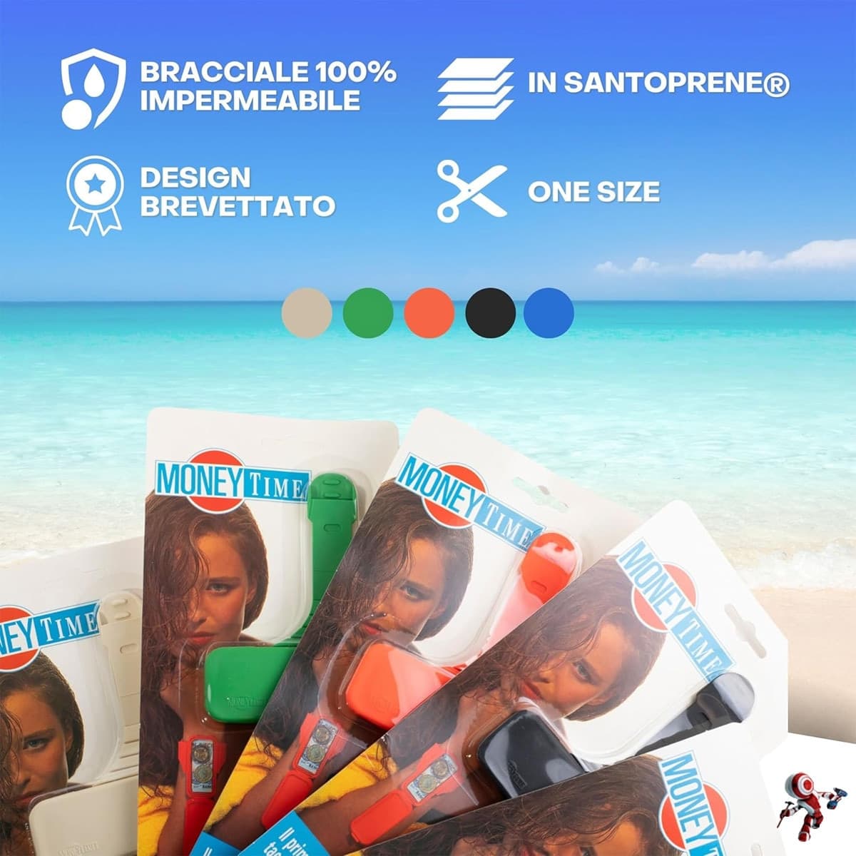 Moneytime - Portafoglio da Spiaggia - Bracciale Portamonete e Banconote in Portafogli Masterbrico - Longobardi, commercioVirtuoso.it