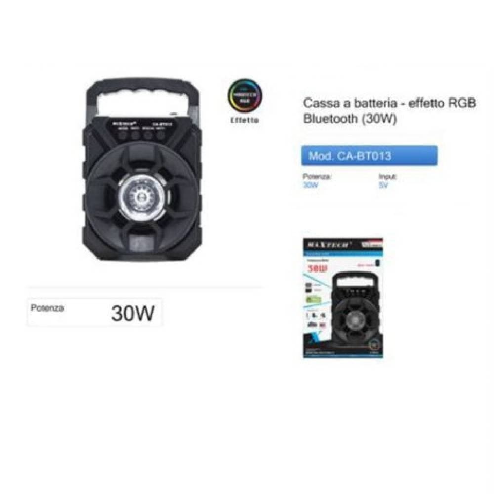 CASSA SPEAKER BLUETOOTH PORTATILE CON LUCI RGB 30W CA-BT013 ALTOPARLANTE BATTERIA in Casse portatili Bluetooth Trade Shop italia - Napoli, commercioVirtuoso.it