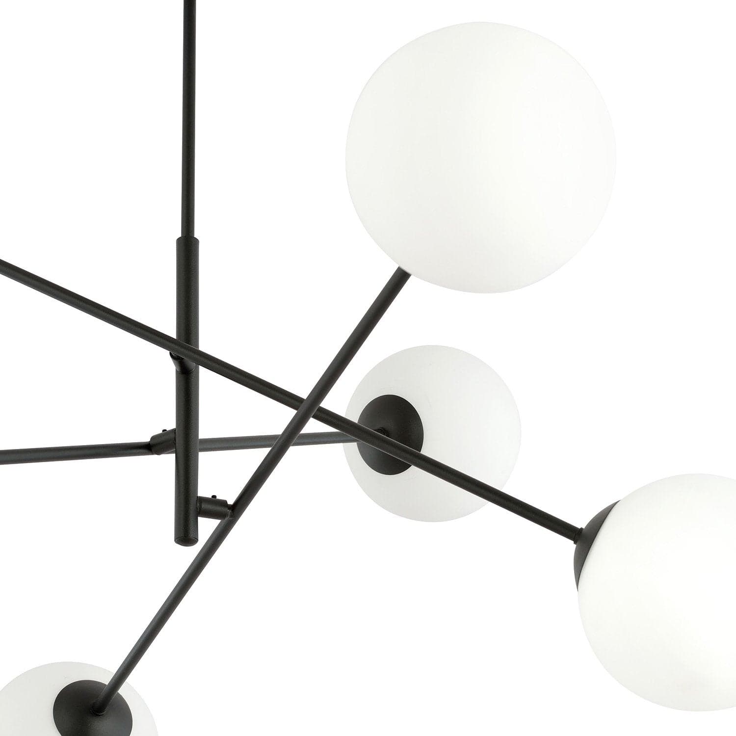 Lampadario 6 Luci Linear In Acciao Nero Con Bracci Regolabili E Vetro Opale in Lampade a sospensione LuceArt - Montecorvino Pugliano, commercioVirtuoso.it