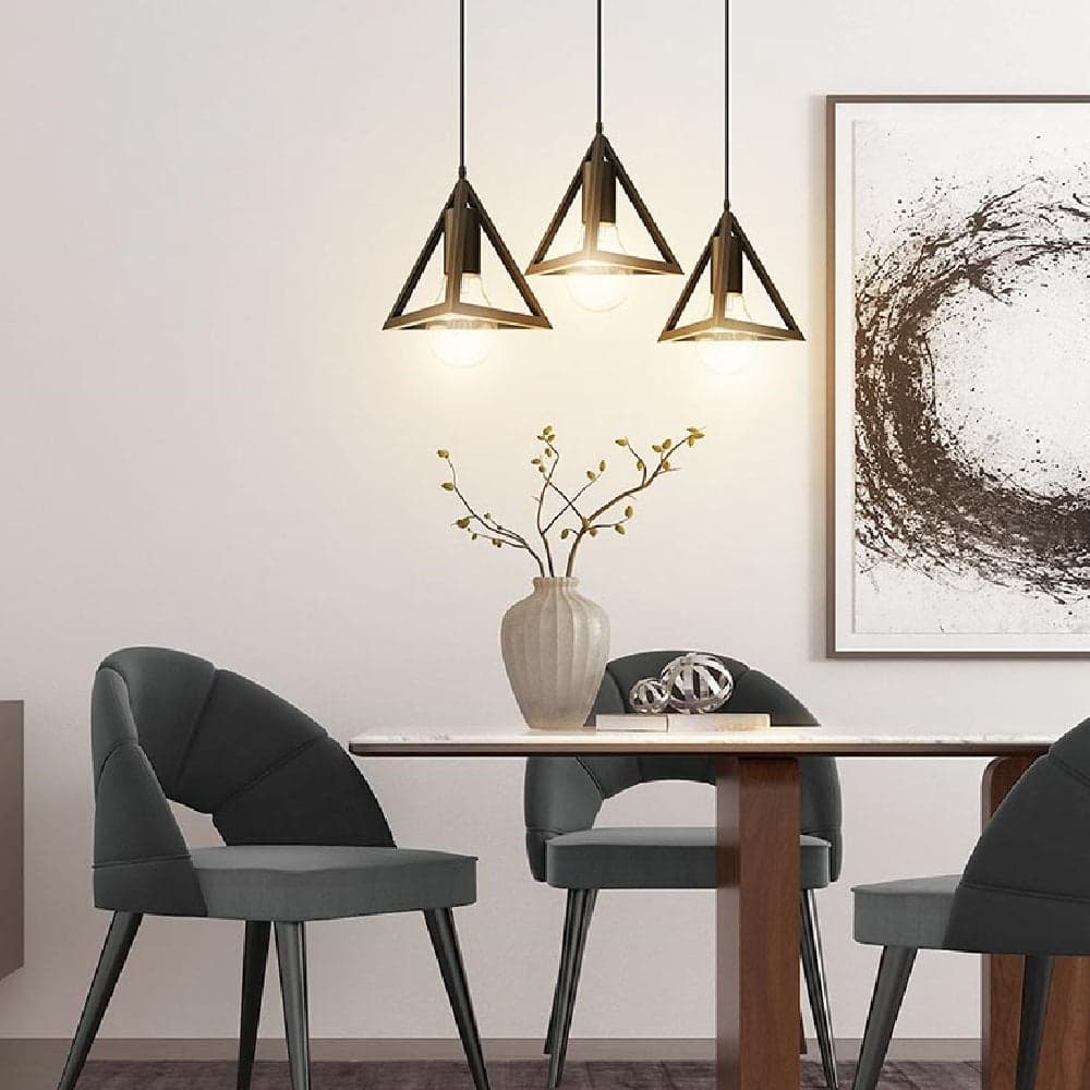 Lampadario Sospensione Piramide 18cm Metallo E27 Design Moderno Nero in Lampade a sospensione Danyx - Casoria, commercioVirtuoso.it