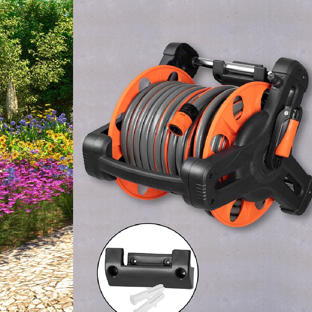 Avvolgitubo da Giardino 30mt PVC con Pistola 10 Funzioni e Supporto Parete in Bobine Danyx - Casoria, commercioVirtuoso.it